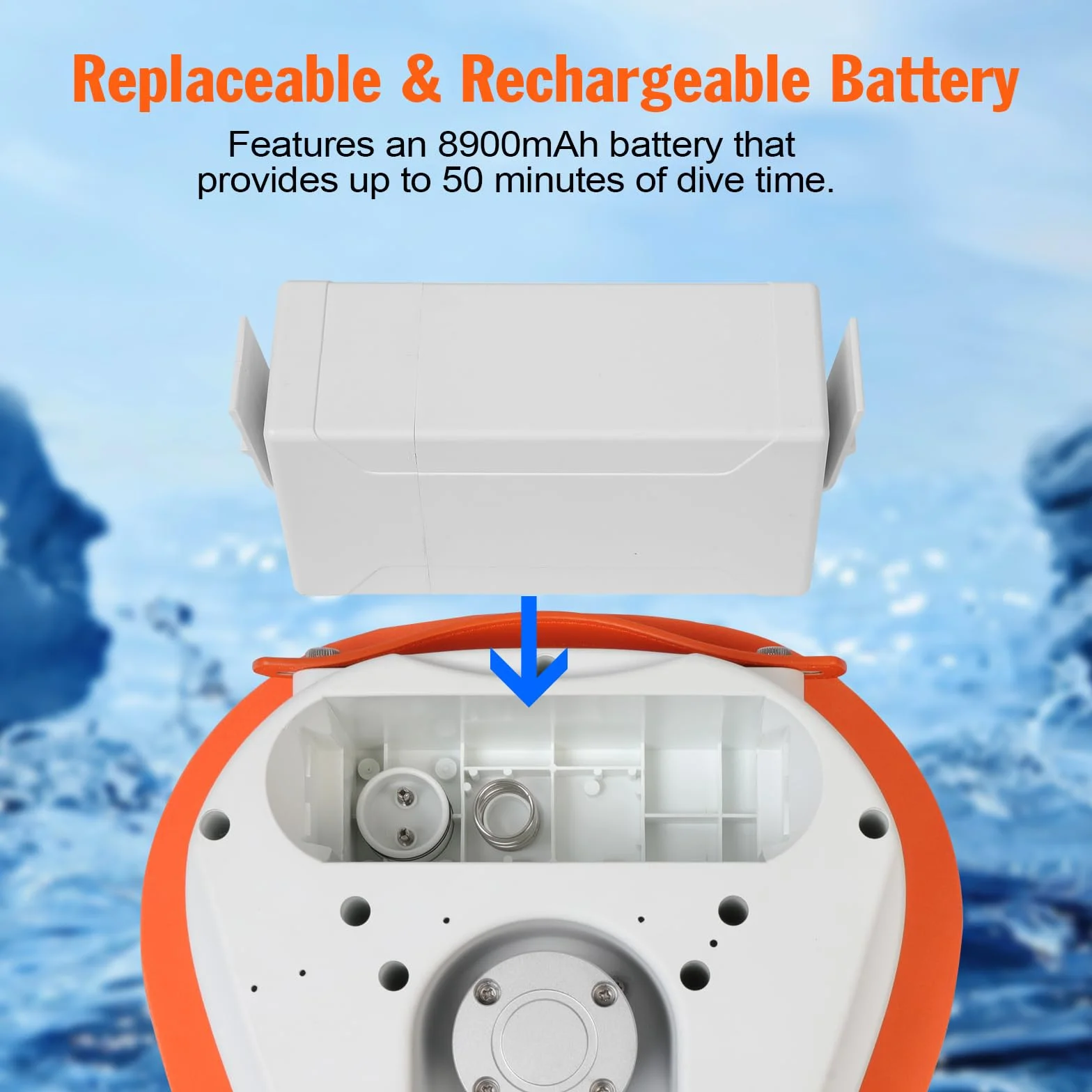 Ventilador de Buceo, Sistema de Buceo Recargable Aprobado por Aerolíneas, Compresor de Aire Impermeable con Manguera de 7 m y Regulador de Respiración para Buceo Recreativo