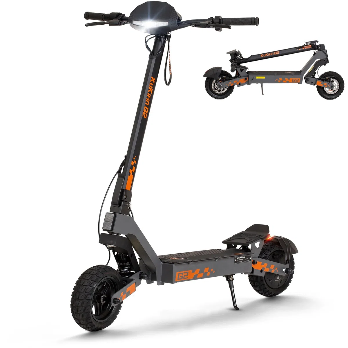 Kukirin Patinete Eléctrico Adultos Todoterreno,Patin Electrico,Scooter Electrico Potente Plegable/Autonomía de 55 km/Ruedas de 10"/Carga máxima 120kg/Doble Frenos de Disco,G2