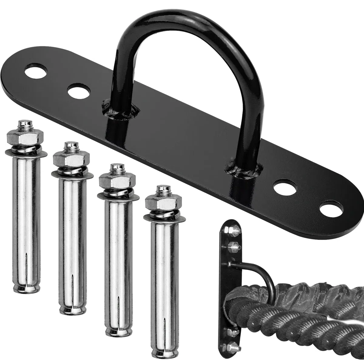 Anclaje de Suspensión, Soporte de Anclaje de Montaje en Techo de Pared Gancho Cuerda de Escalada Columpio Saco de Arena, Montajes de Pared de Entrenamiento, Con 4 Tornillos para Fitness, Yoga