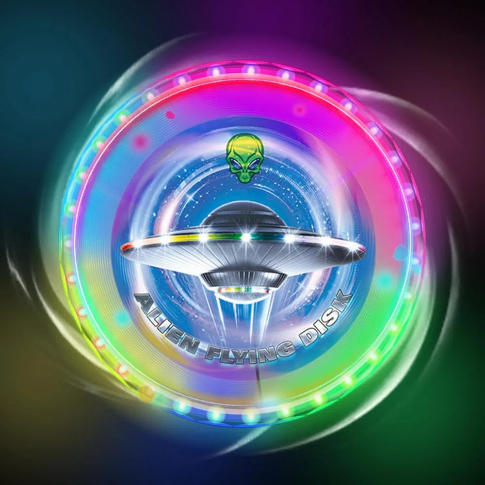 Frisbee LED Ultimate Frisbee LED, 25 cm, resistente al agua, disco de frisbee luminoso, anillo volador luminoso con 12 modos de color, 38 luces LED RGB, para exteriores, césped, juegos de