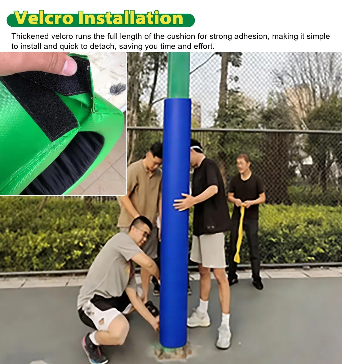Cubierta acolchada para poste de interior para poste redondo, protector de aro de baloncesto, cubierta de espuma negra para pilar de garaje, soporte de metal al aire libre