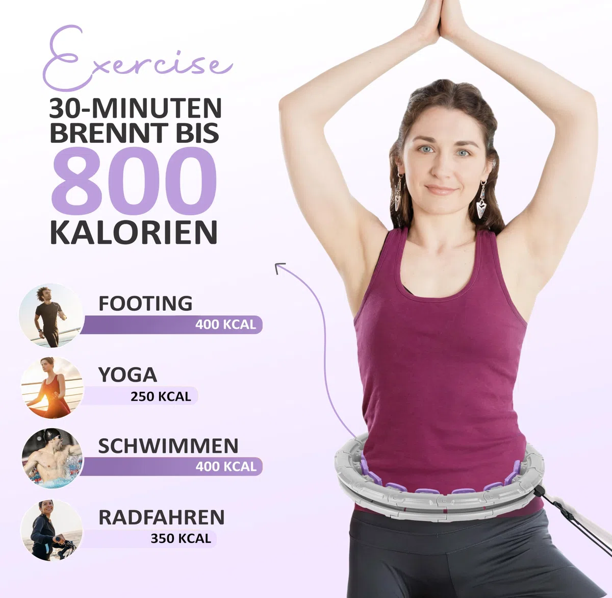 Hula Hoop Niña para Fitness: Diseño Único, Fácil y Ajustable. ¡Diversión Garantizada! Hula Hoop para Adultos Disponible: Ejercicio Divertido y Saludable para Todas Las Edades.