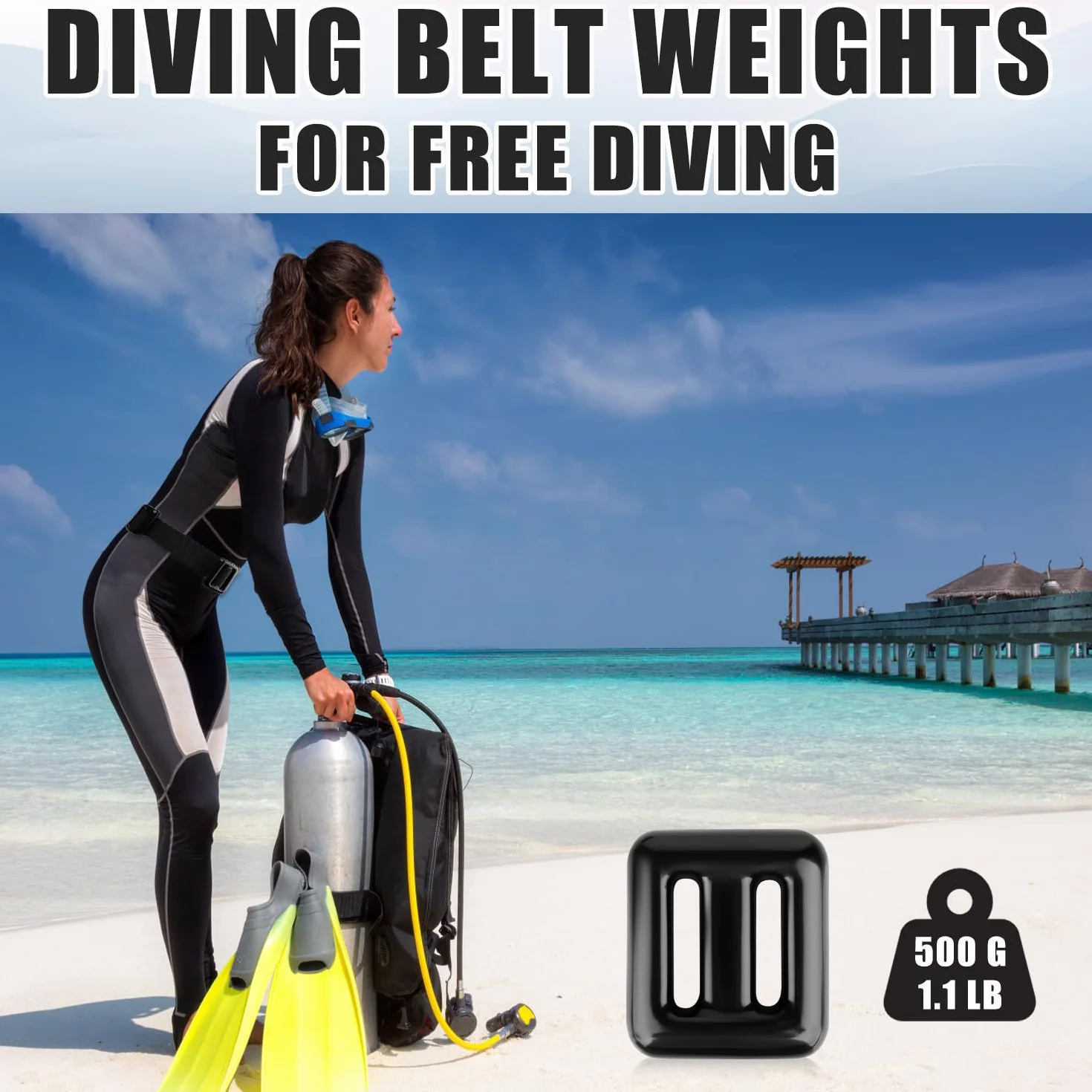 PEUTIER 4uds Cinturón de Pesas de Buceo, Cinturón de Pesas de Buceo de 0,5kg Cinturón de Buceo de Nailon con Hebilla de Liberación Rápida de Metal para Pesca Submarina Buceo Libre