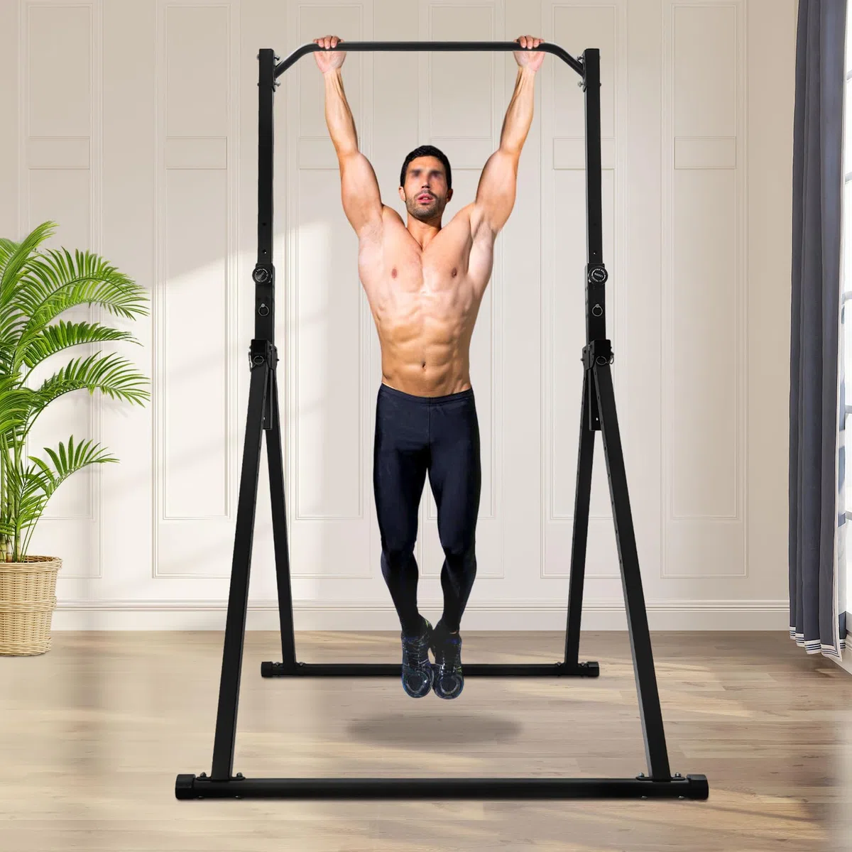 Barra horizontal ajustable,Barra vertical independiente de hasta 200 kg,Barra de ejercicio para interiores, entrenamiento en casa