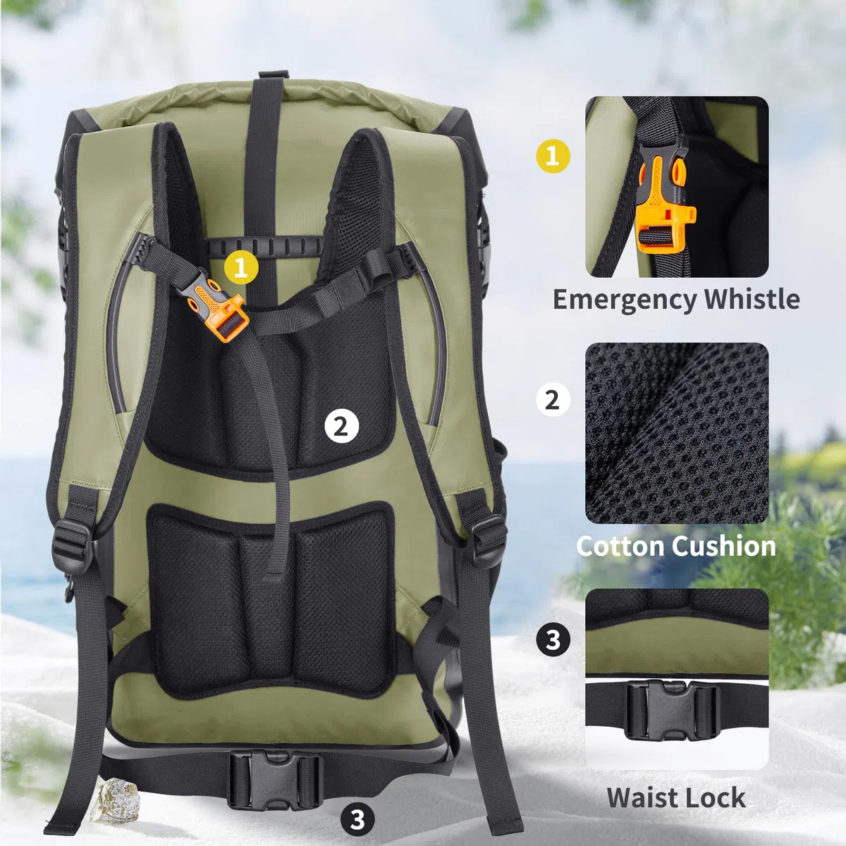 Mochila Playa Bolsa Estanca Neceser Playa Impermeable 30L/40L Mochila Impermeable for Kayak Pesca Canoa Paddle Surf Accesorios Waterproof Bag