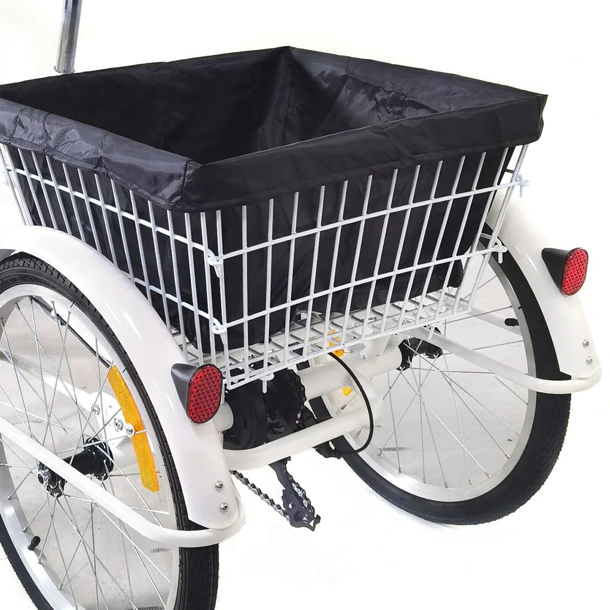 Triciclo de 20 pulgadas, bicicleta de ciudad para adultos, 8 velocidades, 3 ruedas, con campana de advertencia y cesta, para personas mayores, para altura de 5,09 – 5,58 pies