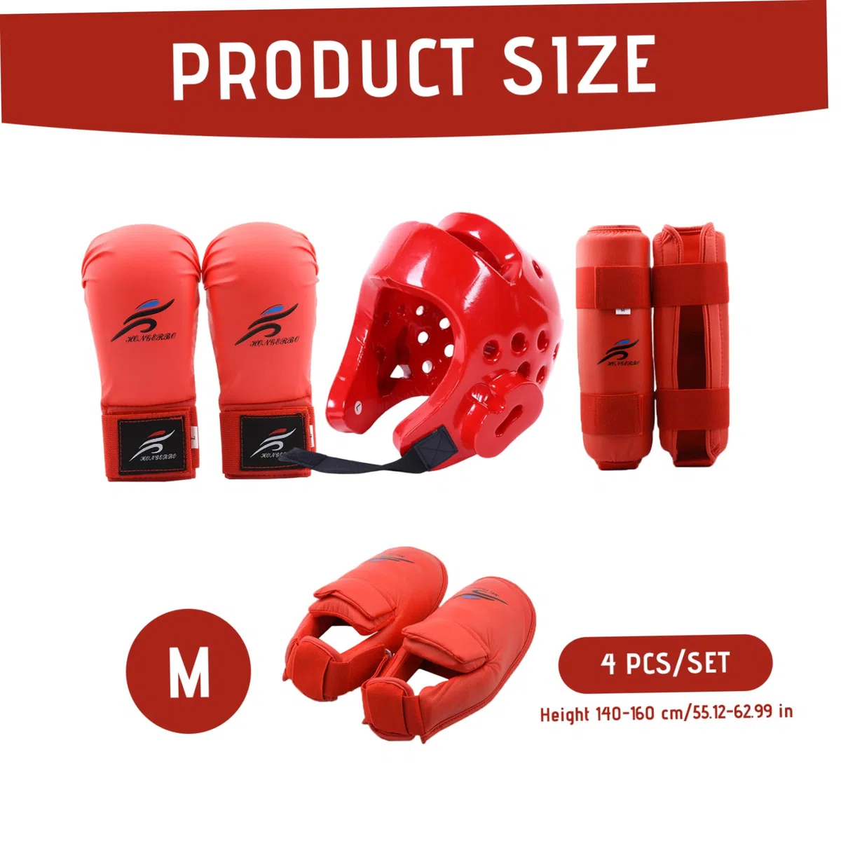 Protectora de engranaje de combate, Karate Sparring Gear Protective Polyester Taekwondo incluye 1 por ciento de casco, 1 par de guantes y par de protección de piernas, también para bicicleta, arte