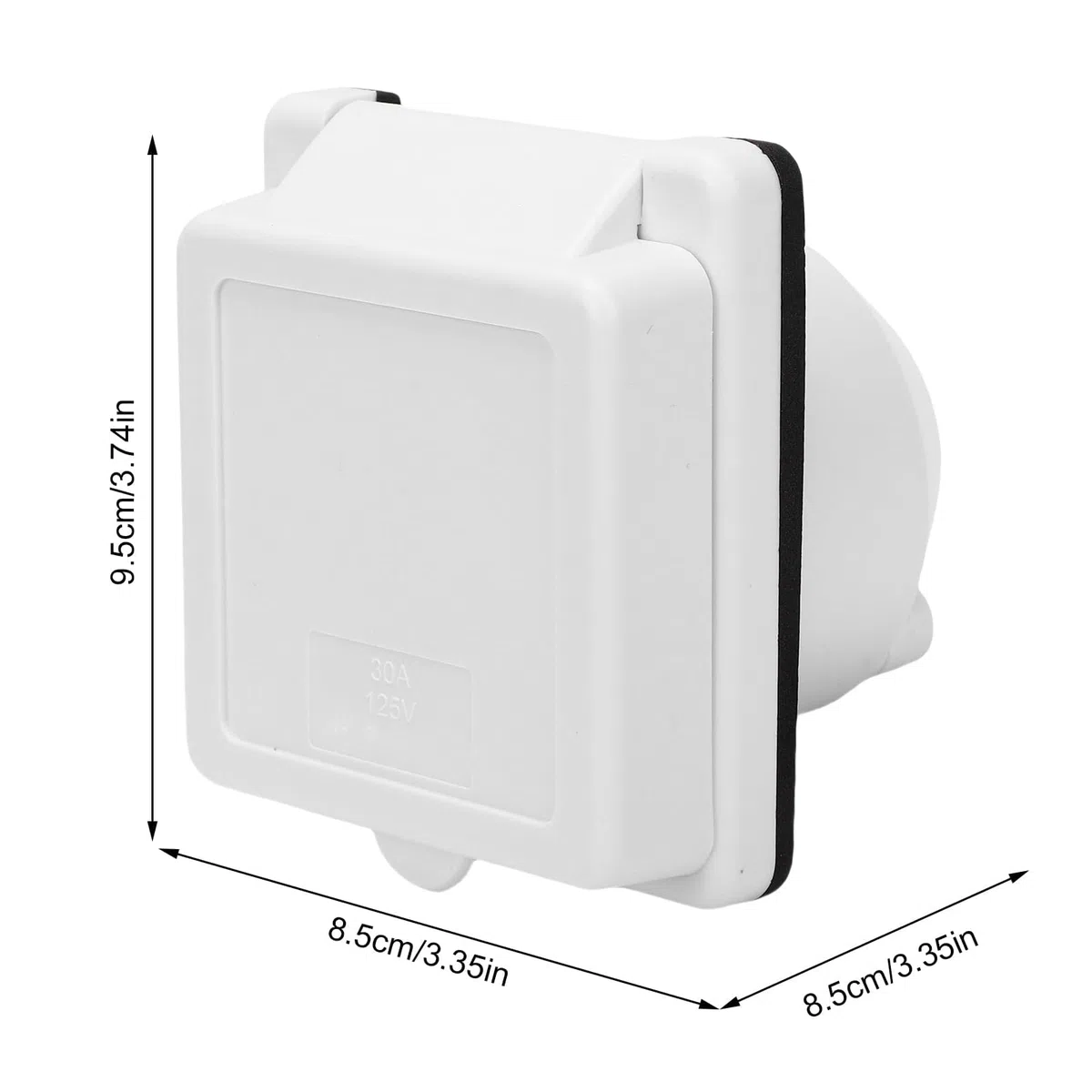 Marhynchus RV Power Box de 30a RV Box de 30 Amperios de Entrada de Energía en la NEMA L5-30P 125V Bloqueo de Torcido con Cubierta Resistente a la Intemperie para RV Boat Marine ETL