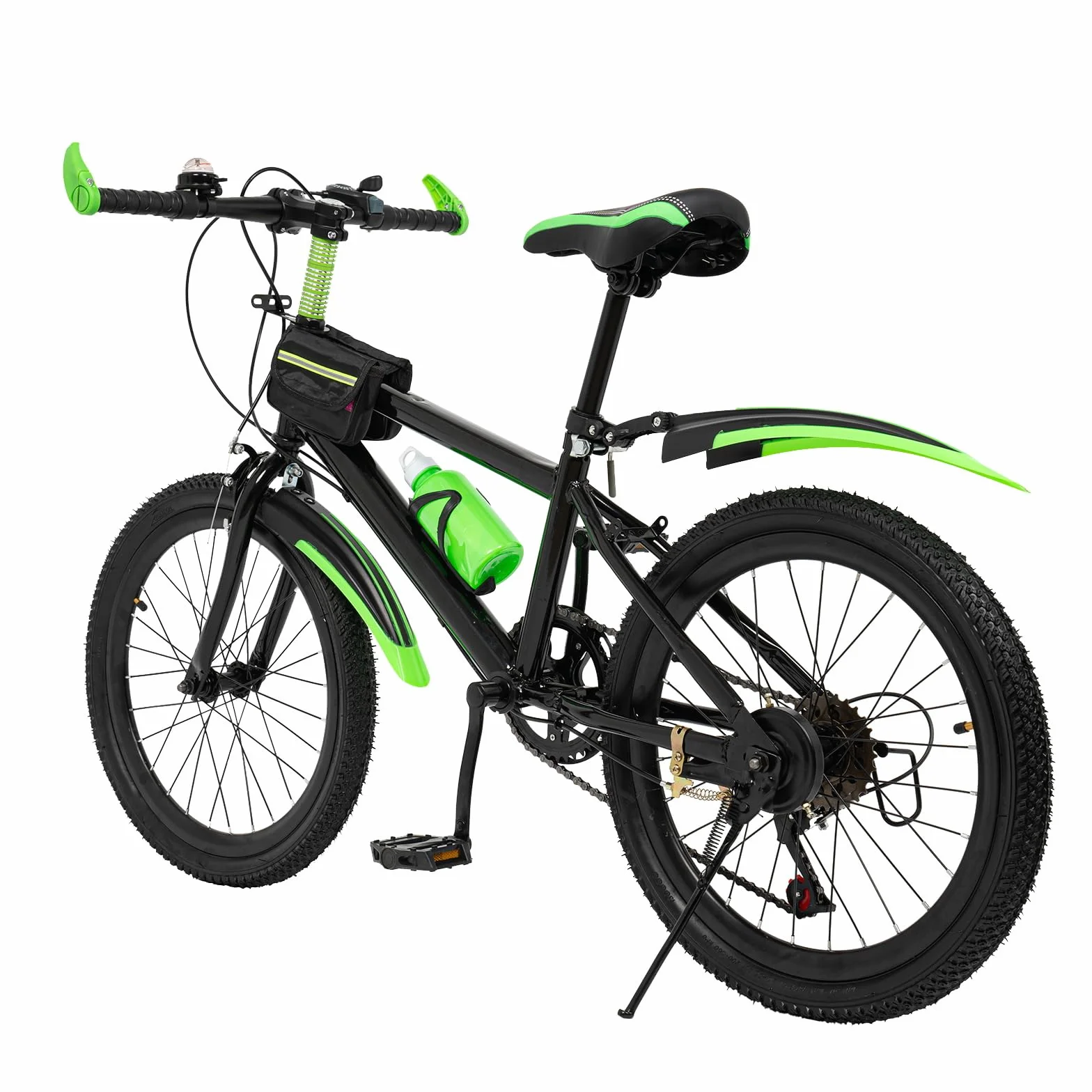 Bicicleta infantil de 20 pulgadas, bicicleta de montaña, bicicleta de montaña, bicicleta de 6 velocidades, bicicleta para niños, bicicleta juvenil, freno de disco doble, con campana de brújula y