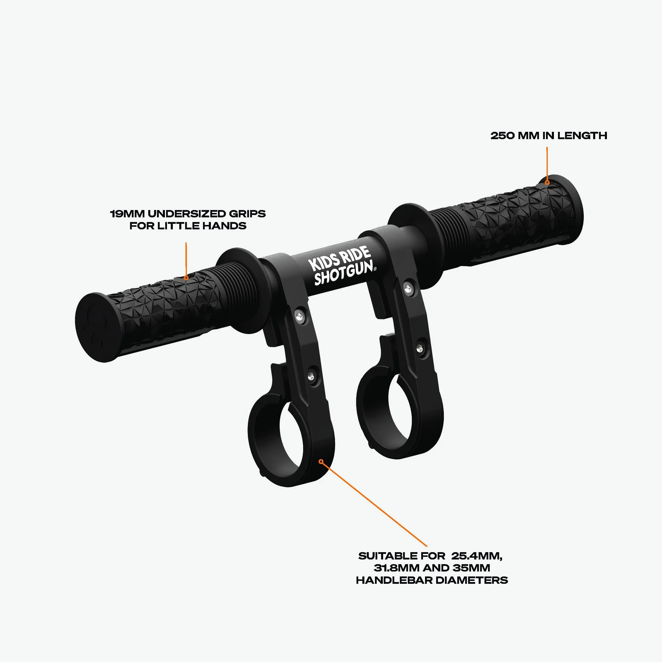 Kids Ride Shotgun – Sillín Delantero Combinado + Manillar para Niños De 2 a 5 años, Ajustable, Compatible con La Mayoría De Las Bicicletas MTB Modernas