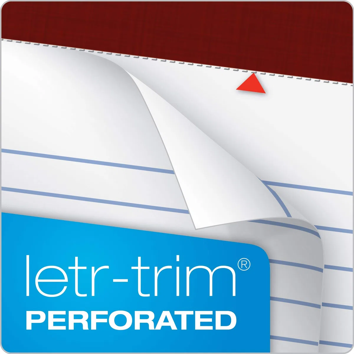 Tops Docket Gold Writing Pads, 8-1/2 x 11-3/4, Legal Rule, White Paper, 50 Sheets, 12 Pack (63960)