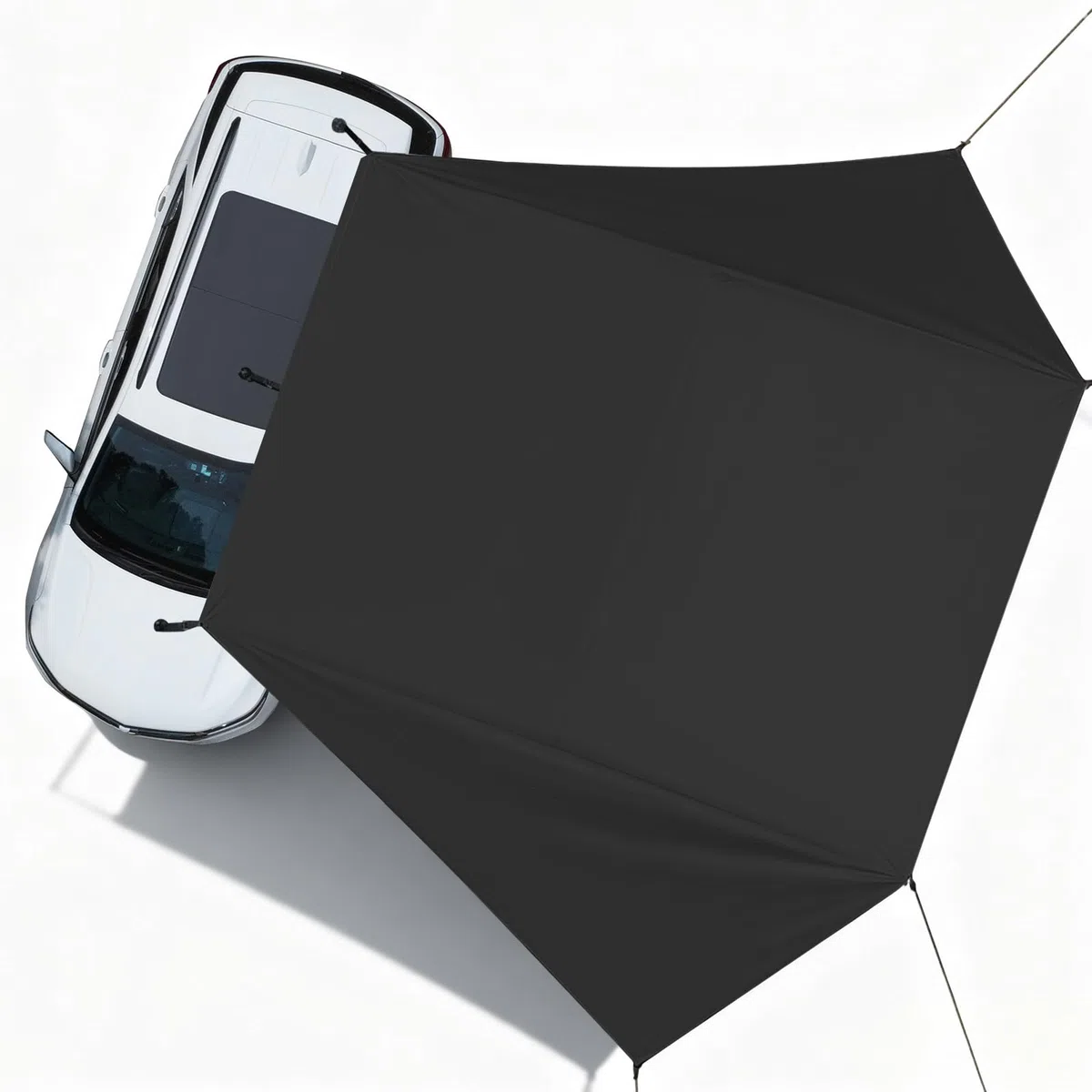 Toldo para coche, 2 x 3 x 2 m, Oxford 210D con columna de agua de 8000 mm y 99,9% de protección UV, universal, con varillas de aluminio, ventosas y cuerdas reflectantes para SUV, furgonetas, caravanas