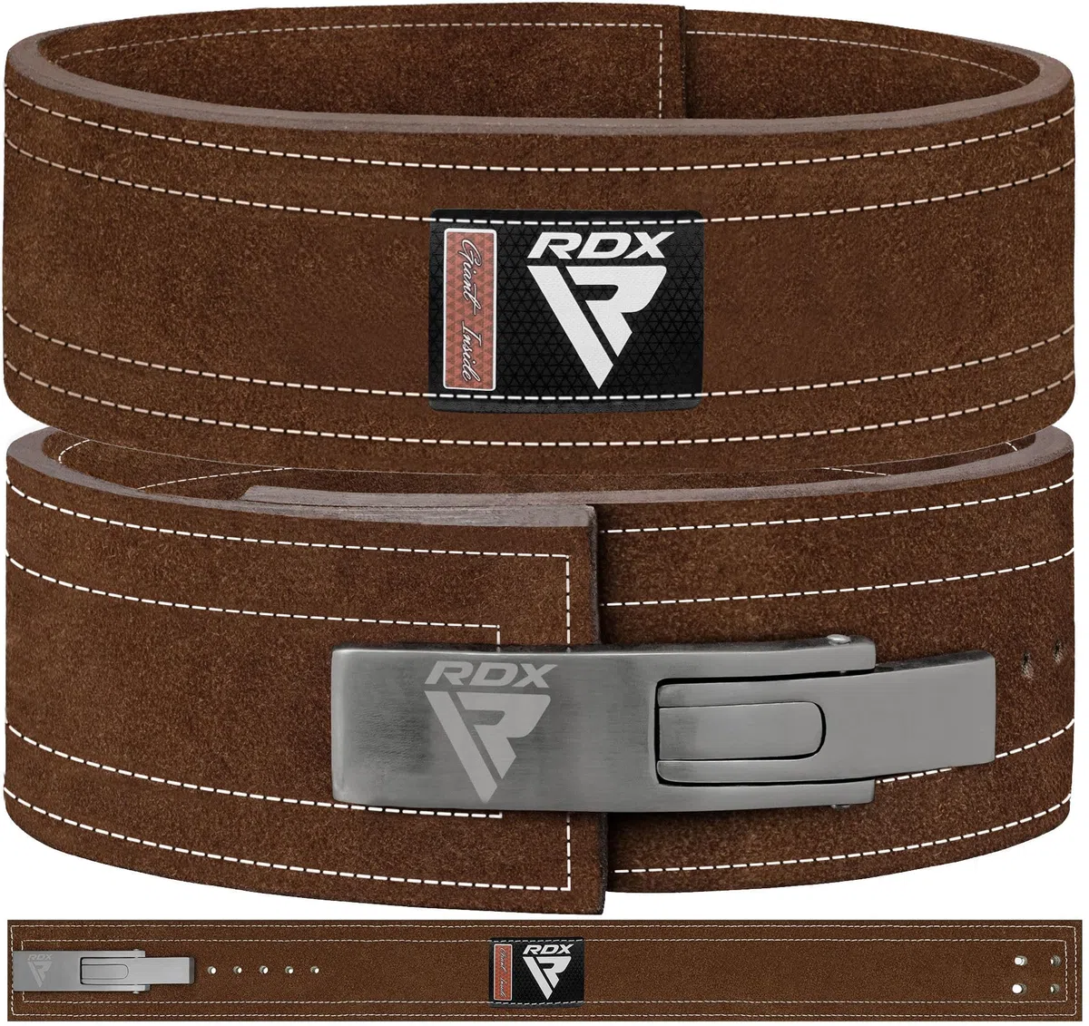 RDX 4” Gimnasio Cinturón Musculación Levantamiento de Pesas Powerlifting, Aprobado por IPL y USPA, Palanca Hebilla Soporte Lumbar Acolchado, Entrenamiento Peso Belt, Fitness Gym Ejercicio