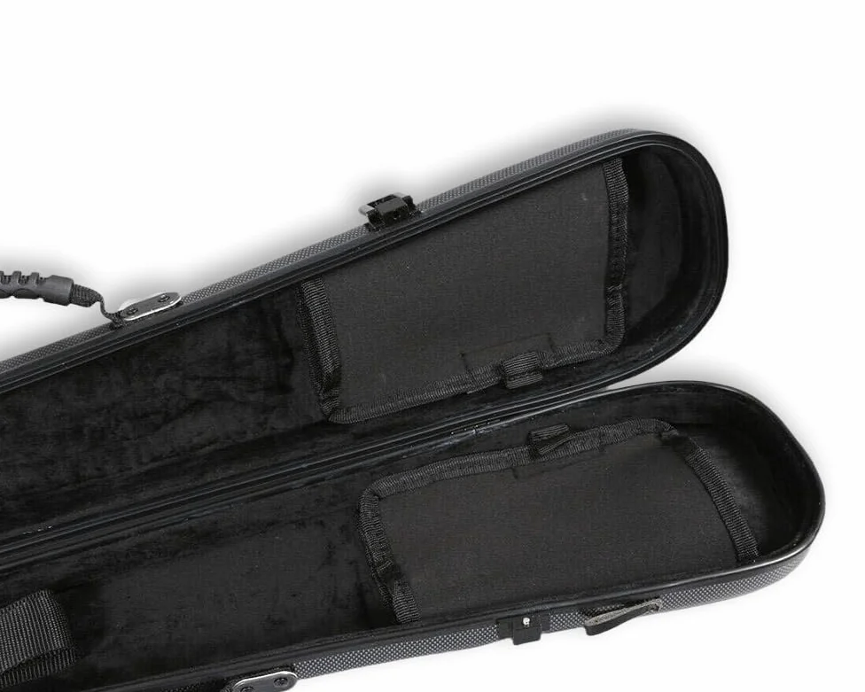 yinfente Funda de fibra de carbono para arco de bajo vertical Geman French Double Bass Bow Hold 2pcs Bows Hard Bow Case Black