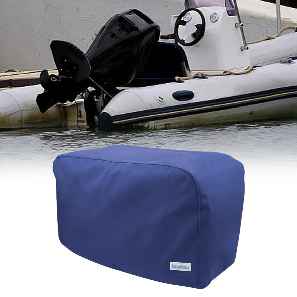 Funda Genérica para Motor Fueraborda, Impermeable, Fácil de Instalar, Protección contra Polvo, Lluvia, con Correa Ajustable, 300D.