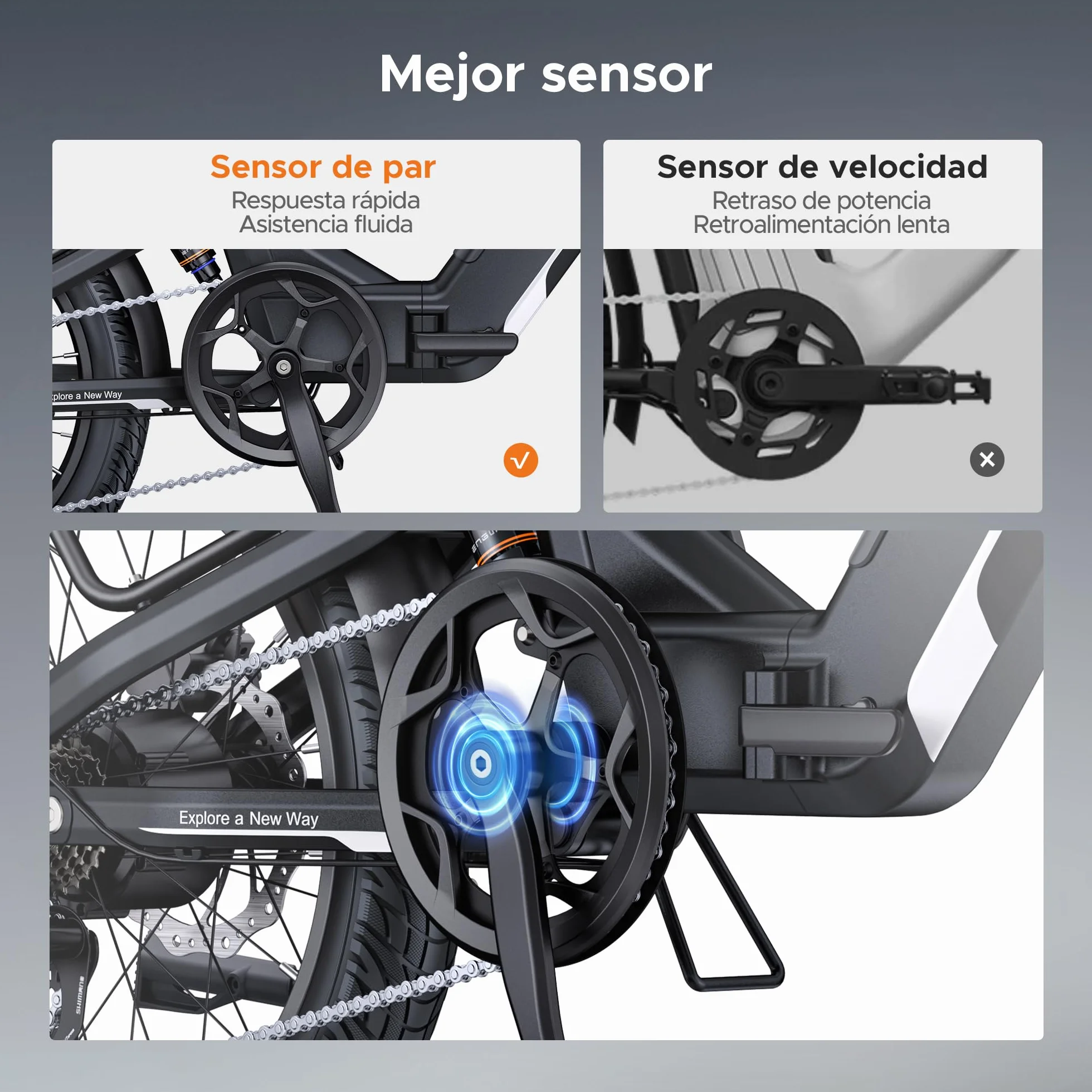 ENGWE L20 3.0 Boost Bicicleta eléctrica, batería de 48 V y 13,5 Ah, hasta 135 km, Sensor de par y Frenos hidráulicos, neumáticos 20x3,0, compatibilidad con aplicación