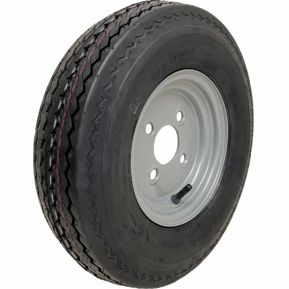 Parnells - Kit de Remolque de Alta Velocidad - 2 Piezas de Ruedas y Neumáticos 4.80/4.00-8 + 2 Cubos/Ejes con Pernos, sin Enganche, 690 kg, 130 Km/H - Ruedas Legales en Carretera y Marcado Electrónico