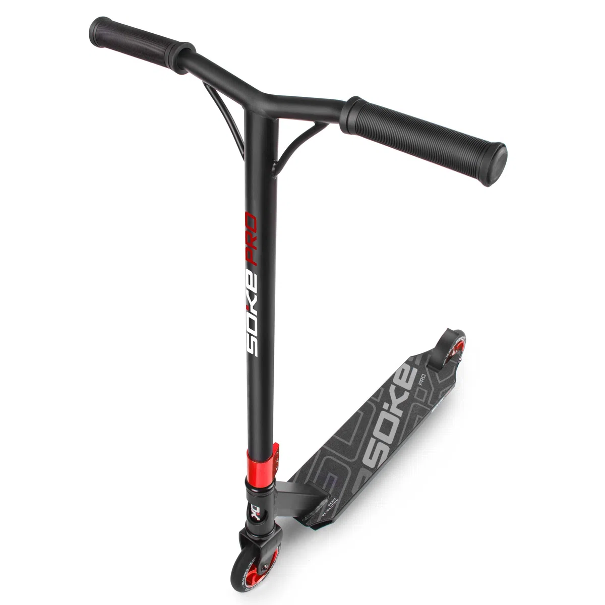 Soke Stunt Scooter Pro - Scooter Truco para Adultos y Niños, 2 Ruedas, Capacidad de Carga 100kg (Negro-Rojo)