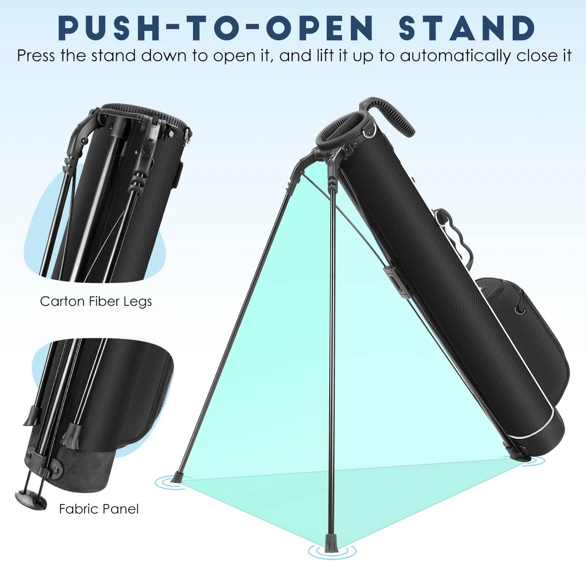 Findway Bolsa de Transporte de Golf con Correas Ajustables para el Hombro, Divisor de 2 vías, 2 Bolsillos, Bolsa de Transporte Ligera para Hombres y Mujeres