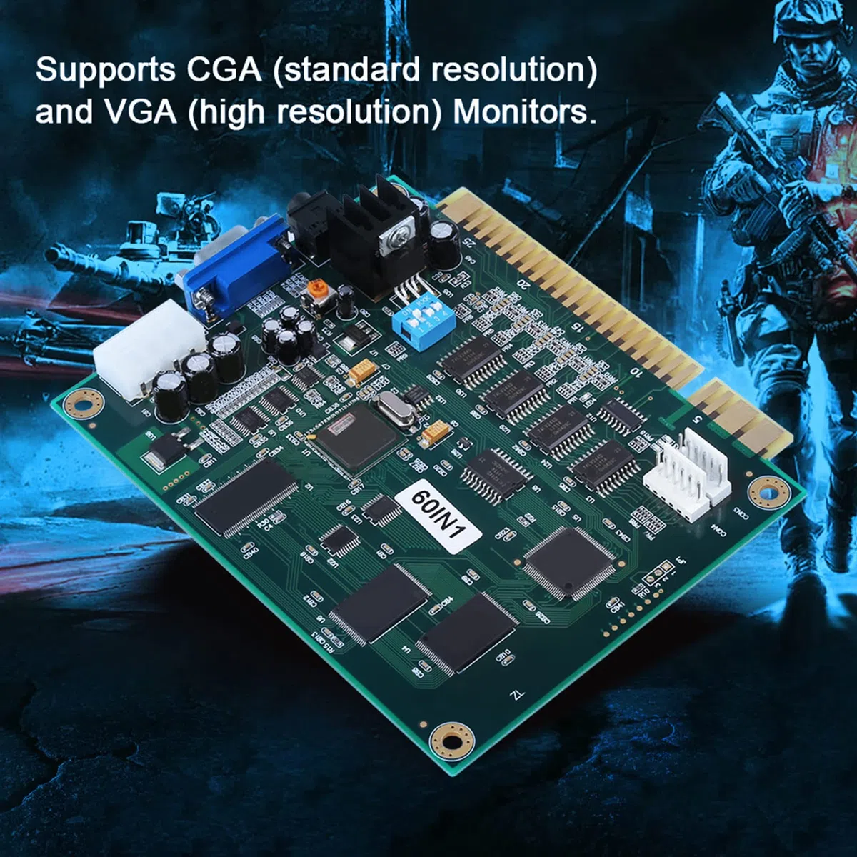 Tablero de Juegos Multijuegos Retro 80s 90s Compatible Jamma para PCB VGA CGA Ideal para Jugadores Clásicos Vintage