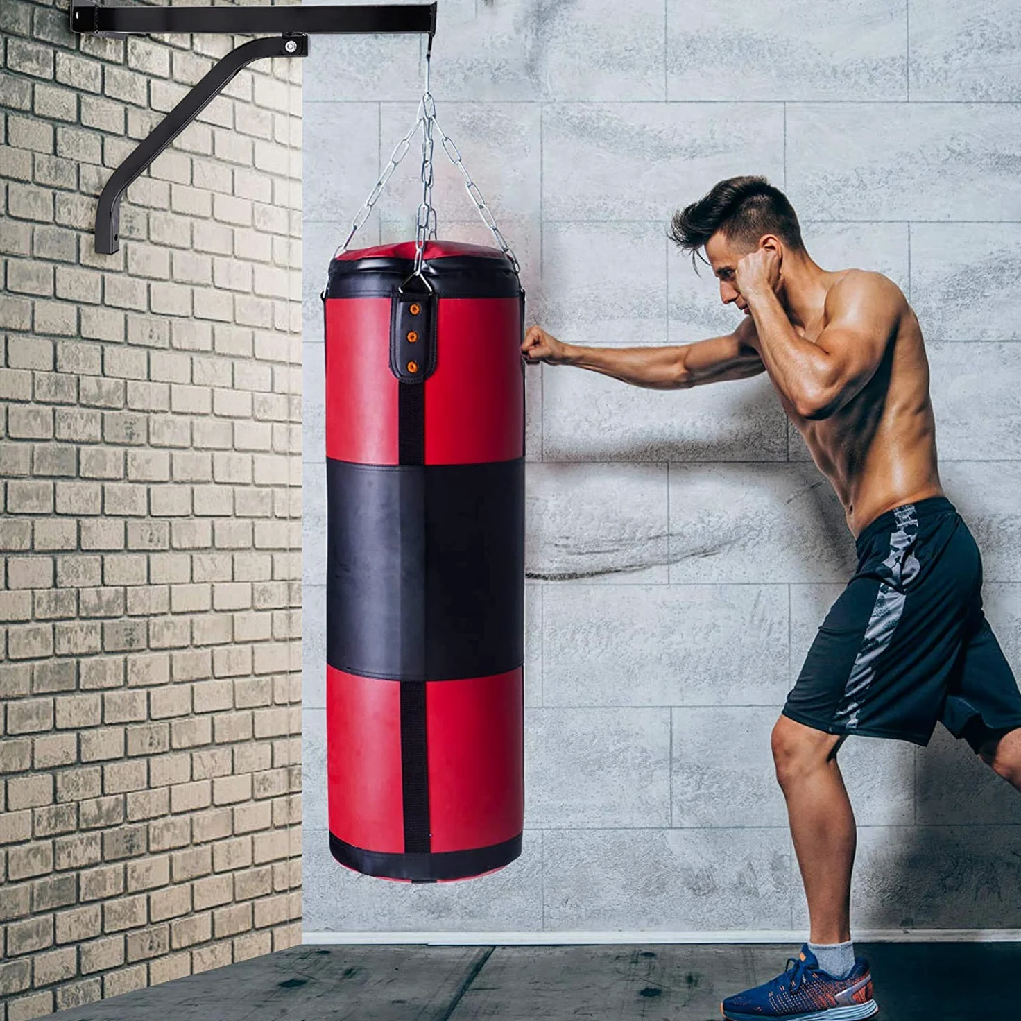 Greensen Soporte de Pared para Bolsa de Boxeo, Capacidad 100 kg, para Entrenamiento en Casa