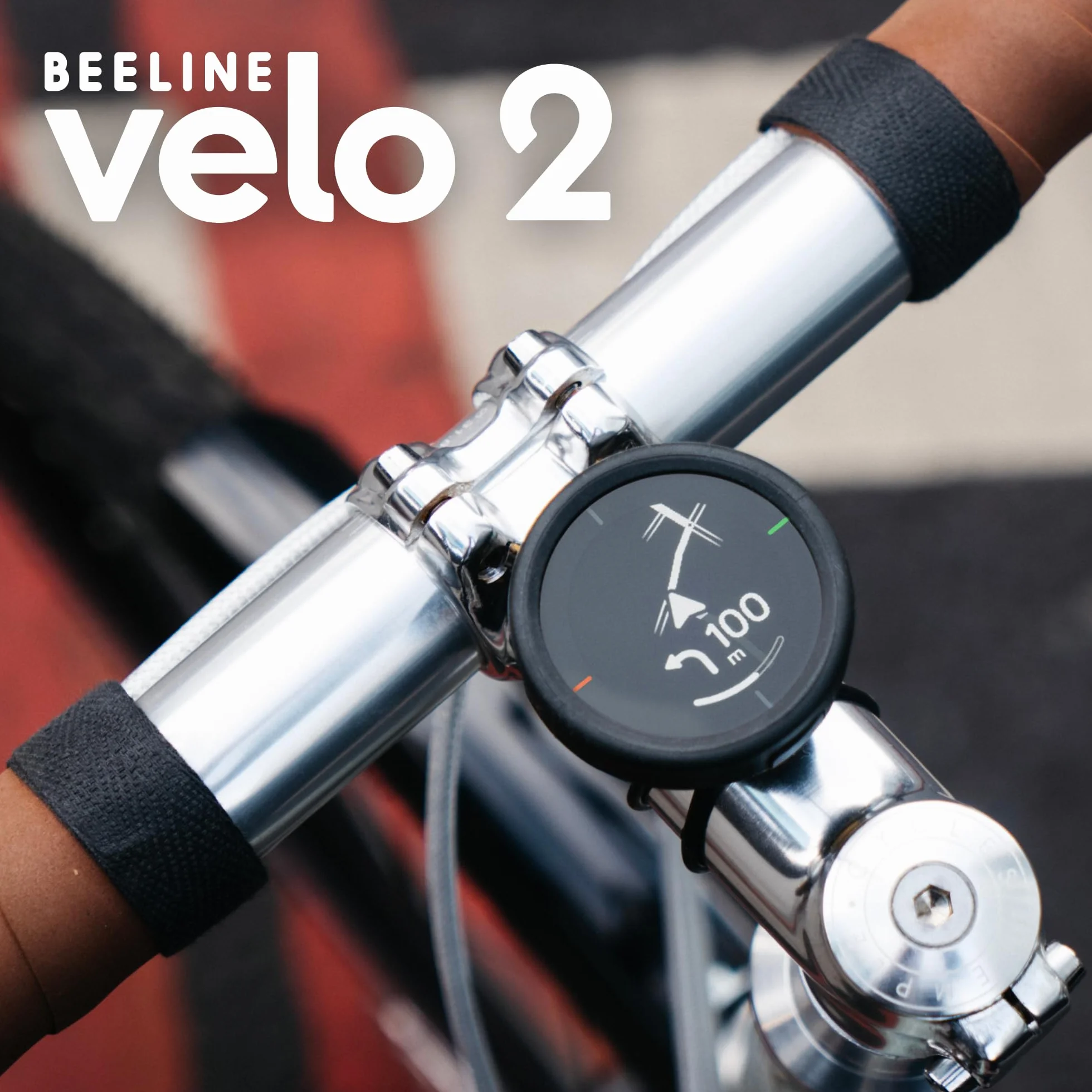 BEELINE Ciclocomputador GPS - Velo 2 I Bicicleta, Mapa Navegación Global I Resiste a la Intemperie +11 Horas de Batería, Carga USB I Navegador Satélite para Ciclismo con Correa I Apto para Guantes