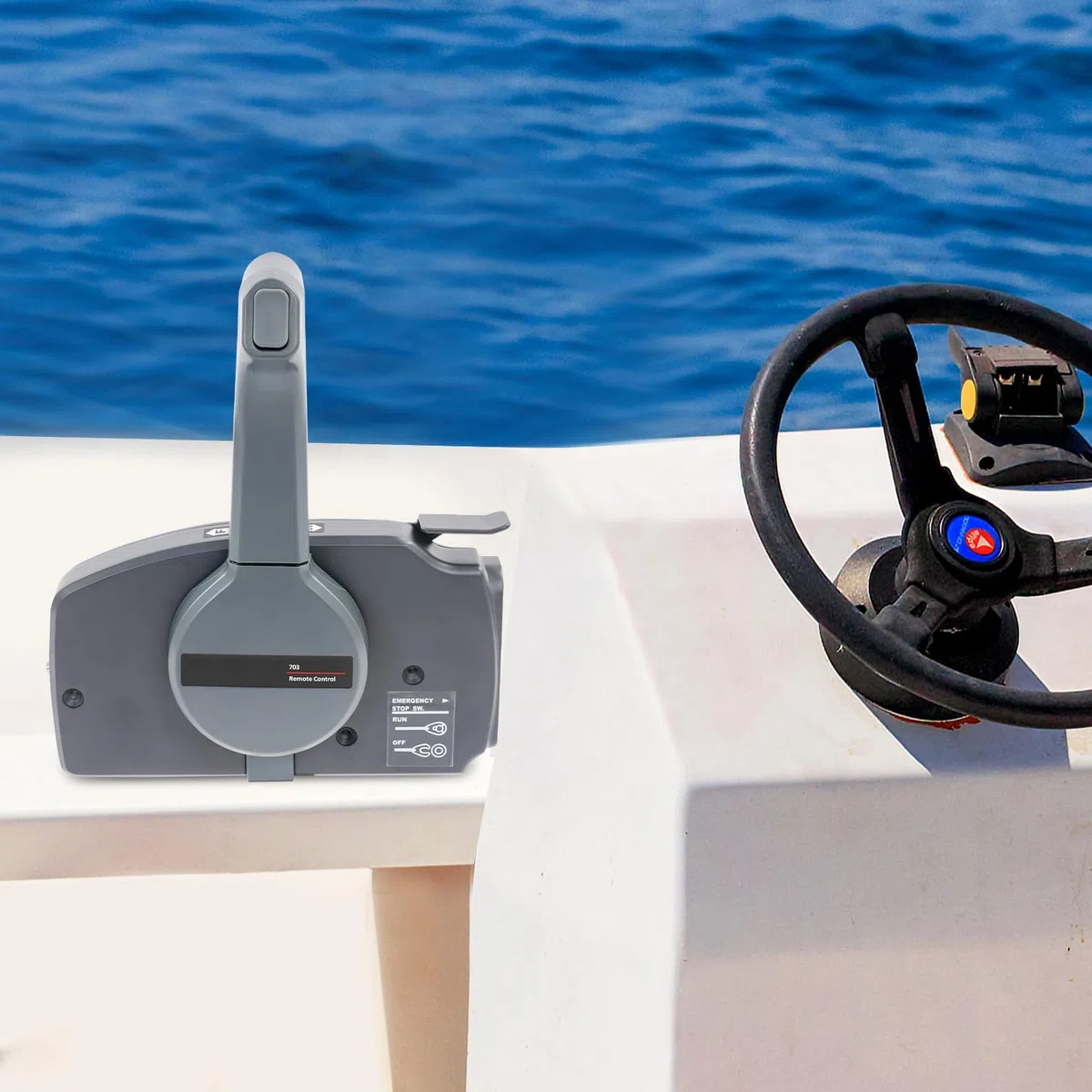 Caja de control remoto fuera de borda ligera, válvula de acelerador y control de palanca de gas con cuerda de seguridad, control preciso, para pequeños barcos de pesca, yates de recreo