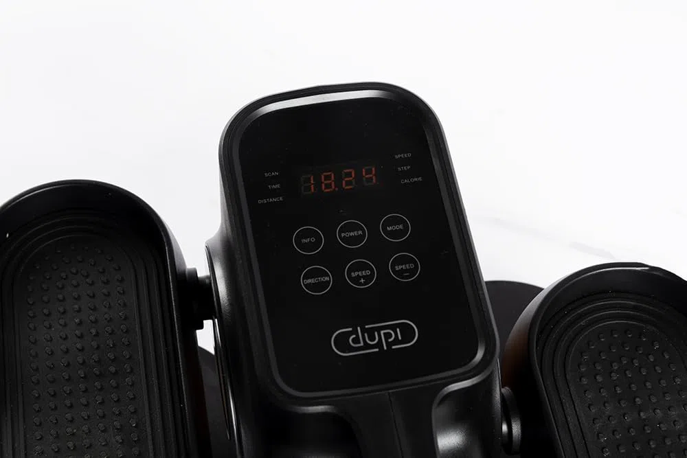 DUPI Mini Elíptica Pedales Eléctricos Portátil | Ejercitador para Personas Mayores | Pantalla LCD | Control Remoto | Pedales Antideslizantes, Compacto, Metal