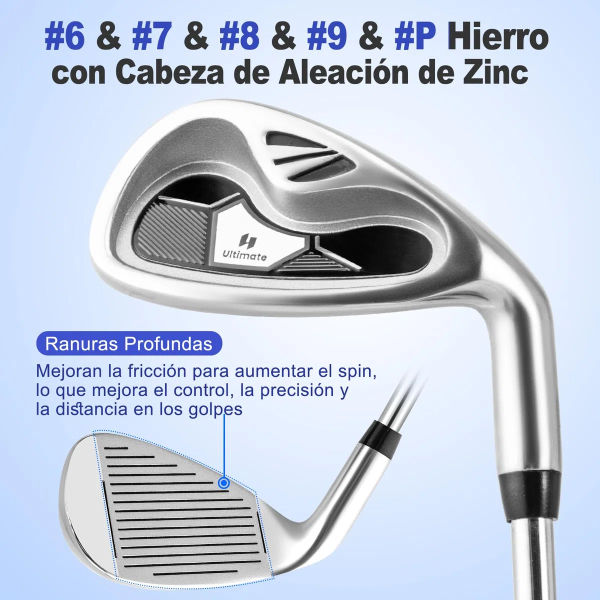 GYMAX Juego Completo de Palos de Golf para Hombre, Juego de Golf con Bolsa de Soporte, Bolsa trípode con 7 Compartimentos, Putter, 3 Maderas: Driver#1, Fairway#3, Hybrid#4, 5 Hierros