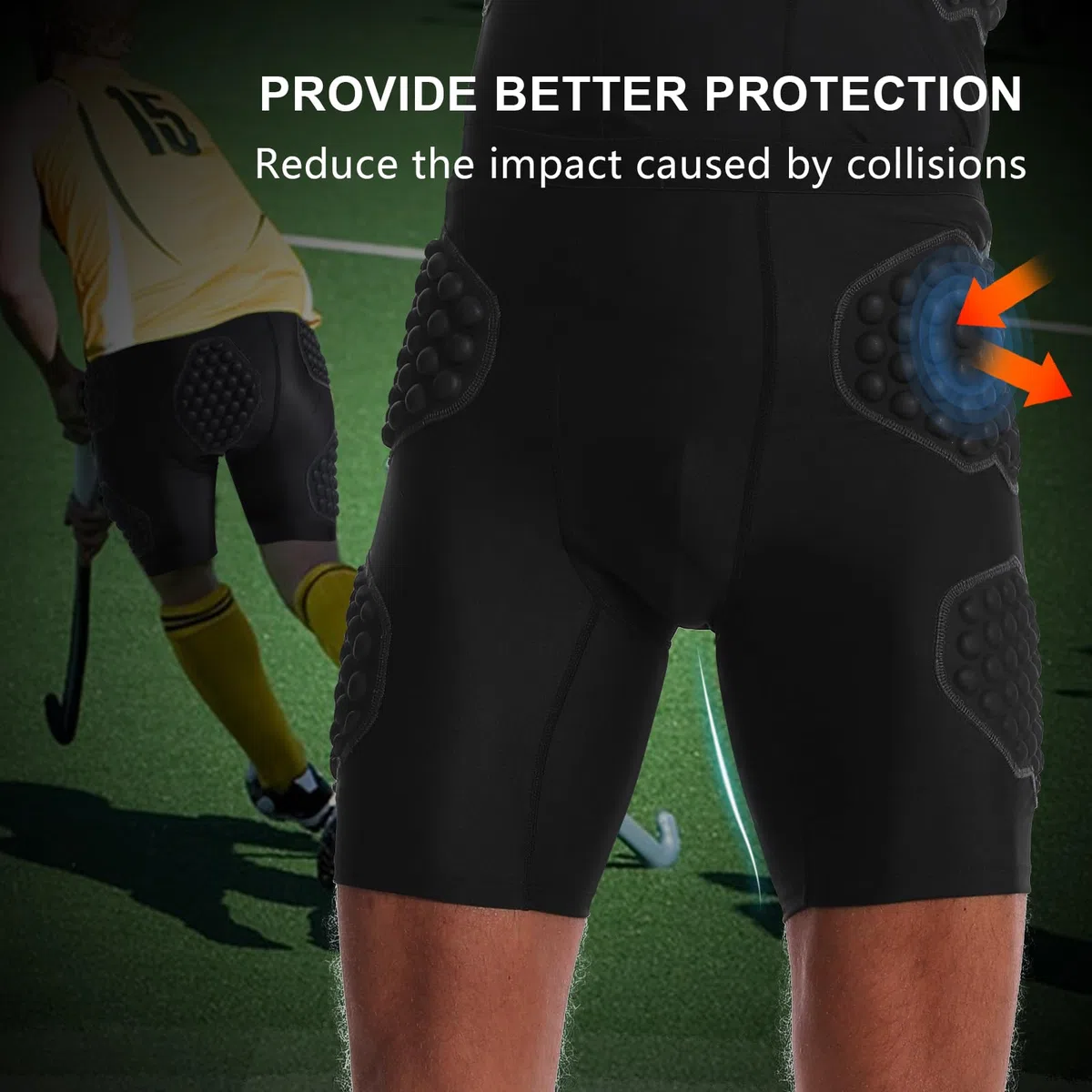 Pantalones cortos acolchados para hombre Skate Compresión Corto Baloncesto Cadera Ropa Interior Protec