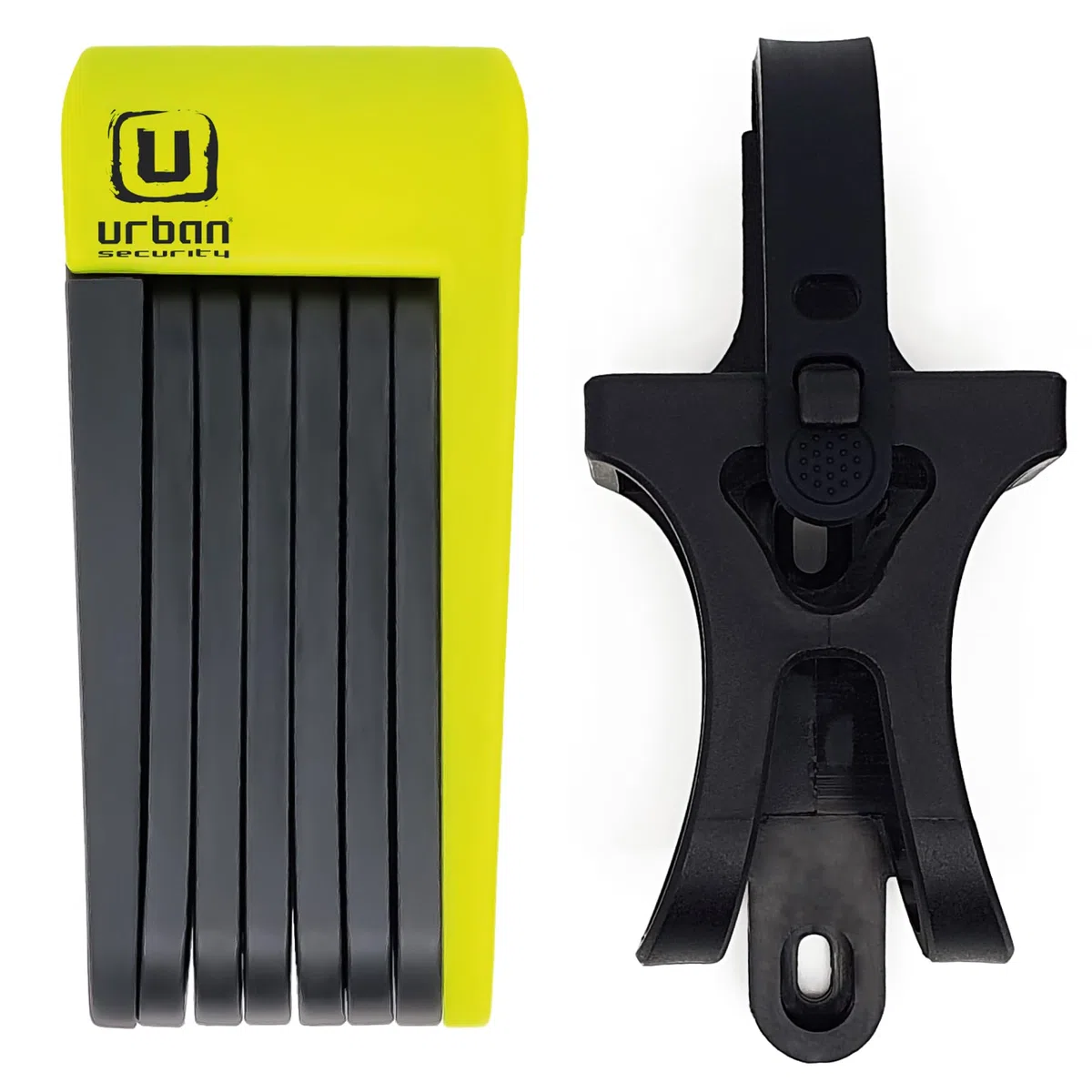 URBAN UR469Y Candado Bicicleta Plegable, Visible, 70cm Más Compacto Más Facil Transporte Sin Ruidos, Protección Antirasguños, Antirrobo con Cerradura Alta Seguridad, para Patinete