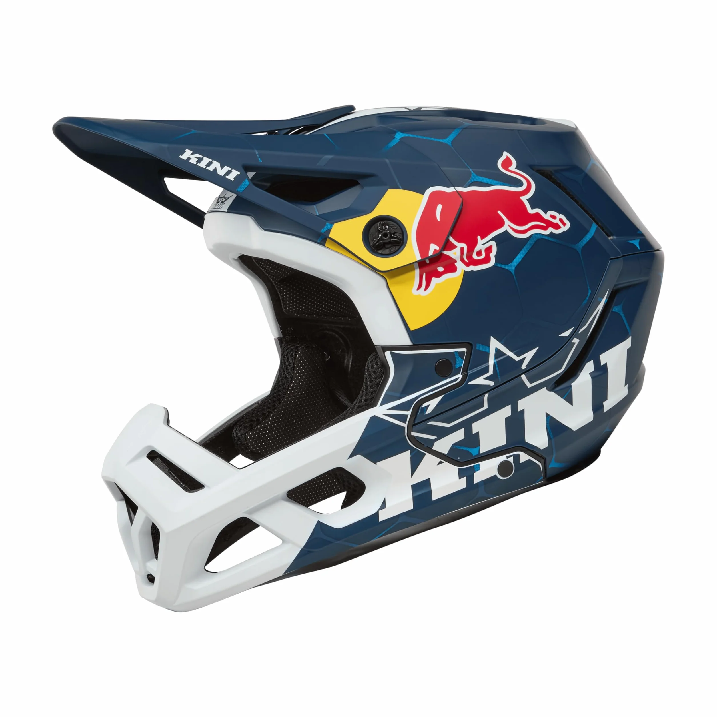 EC Kini Red Bull 1.0 - Casco de bicicleta de montaña (talla M, 57/58 cm), color azul y blanco