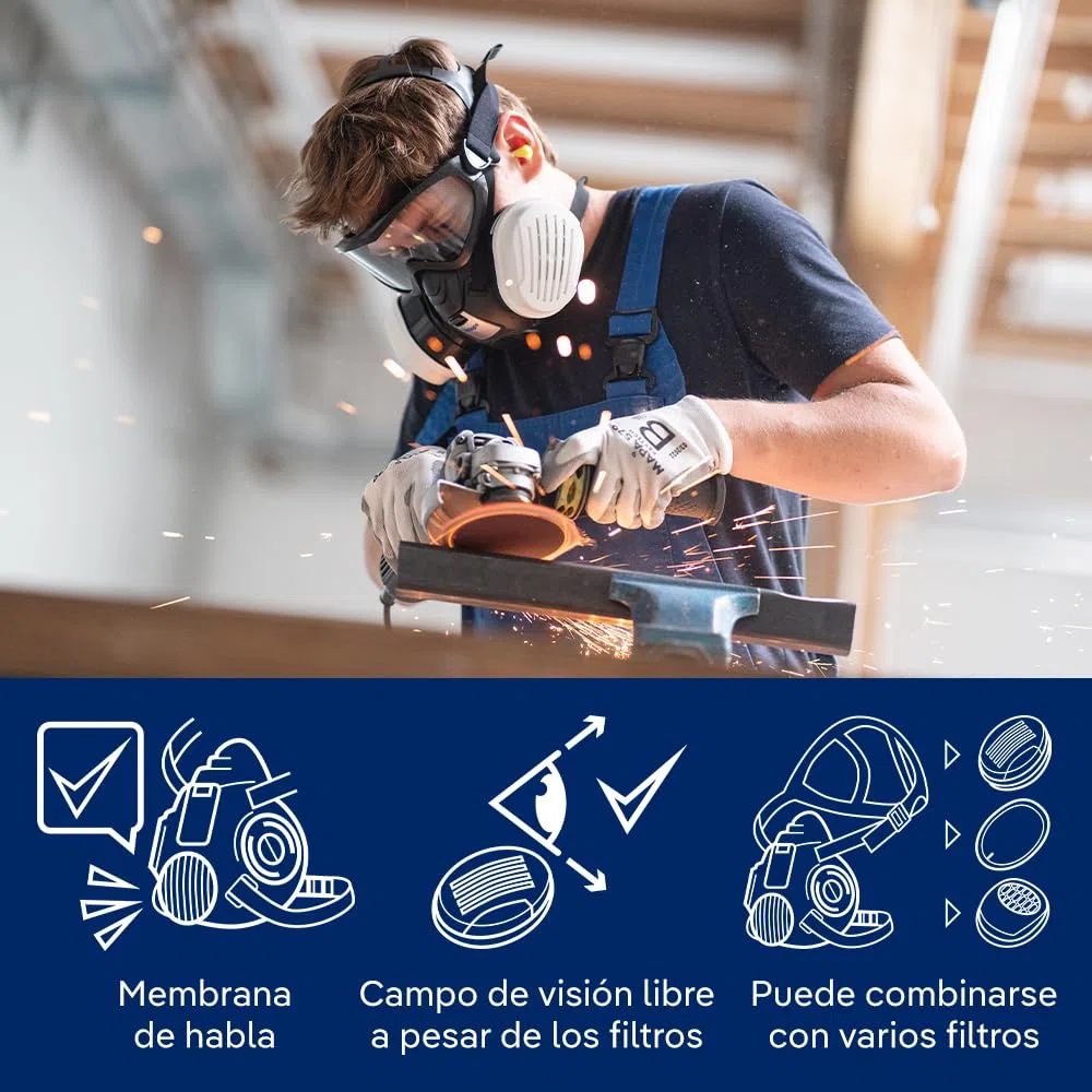 Dräger X-plore 3500 media máscara | Tallas S, M, L | Respirador semimáscara reutilizable para uso con filtros de bayoneta reemplazables