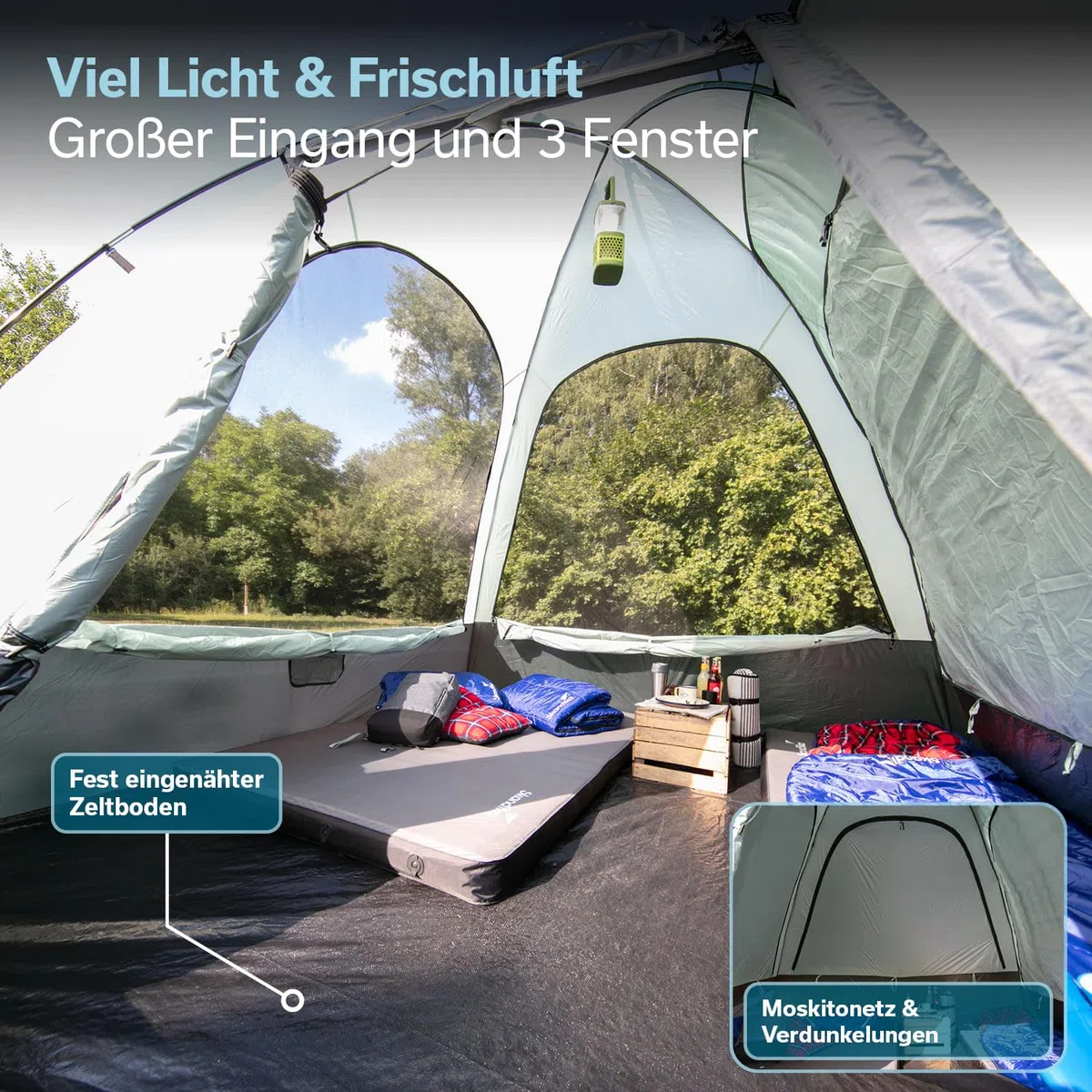 skandika Pitea SUV - Tienda Avance para Furgonetas de Camping - 4 Personas - 300 x 300 x 220cm - Suelo Cosido en Forma de bañera - Material Reciclado - mosquiteras