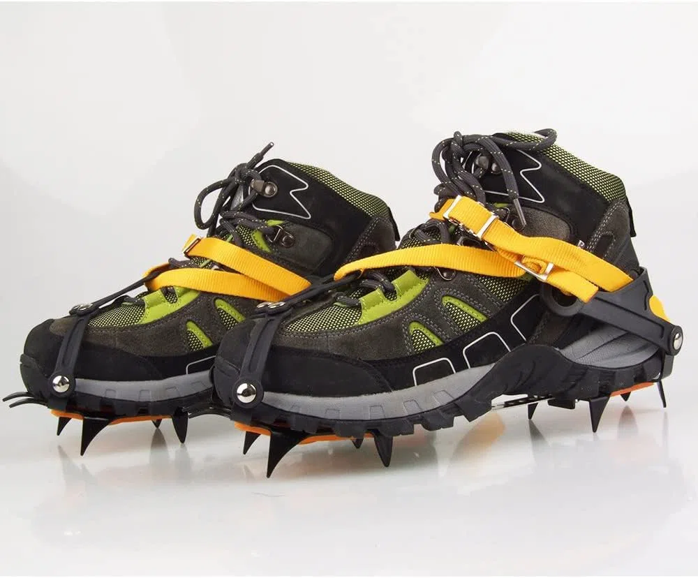 Namvo 10 Dientes Viene con Snowboard Cadena de Soldadura Crampons de Acero Inoxidable Esquí al Aire Libre Hielo Caminata Escalada Longitud Ajustable