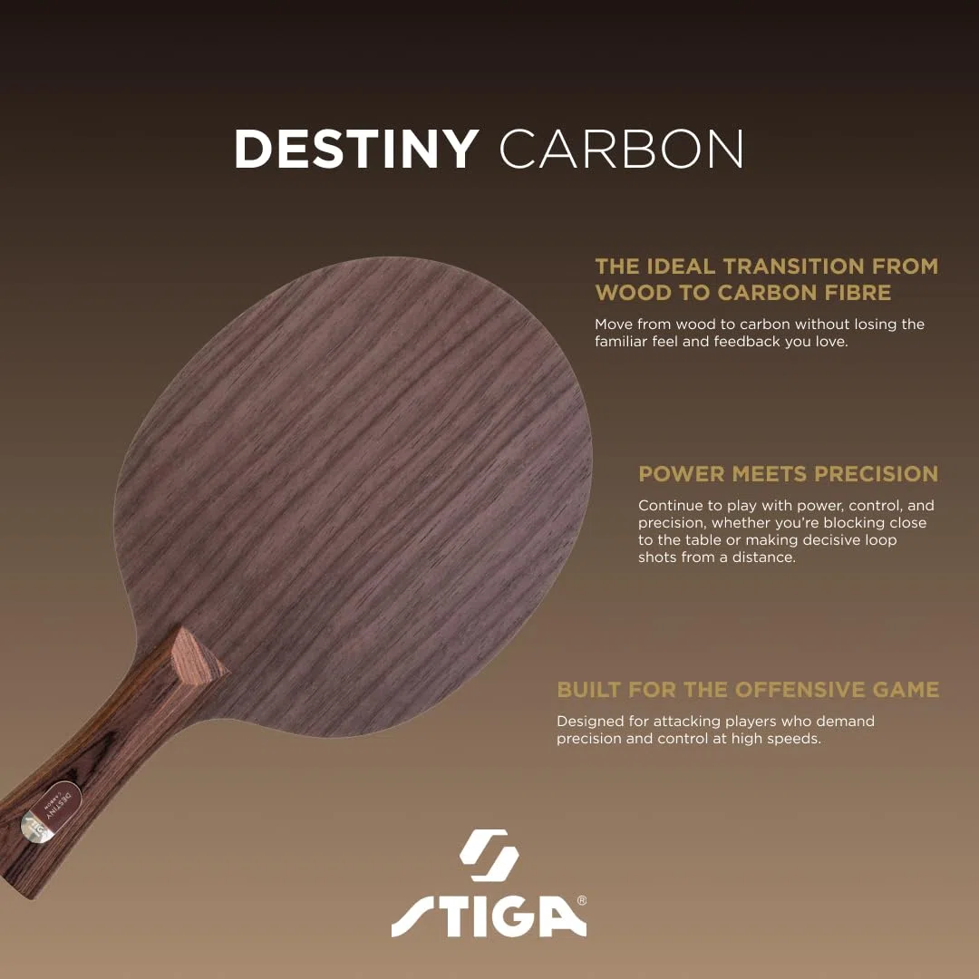 STIGA Destiny Carbon - Una Pala Ofensiva de Madera y Fibra de Carbono