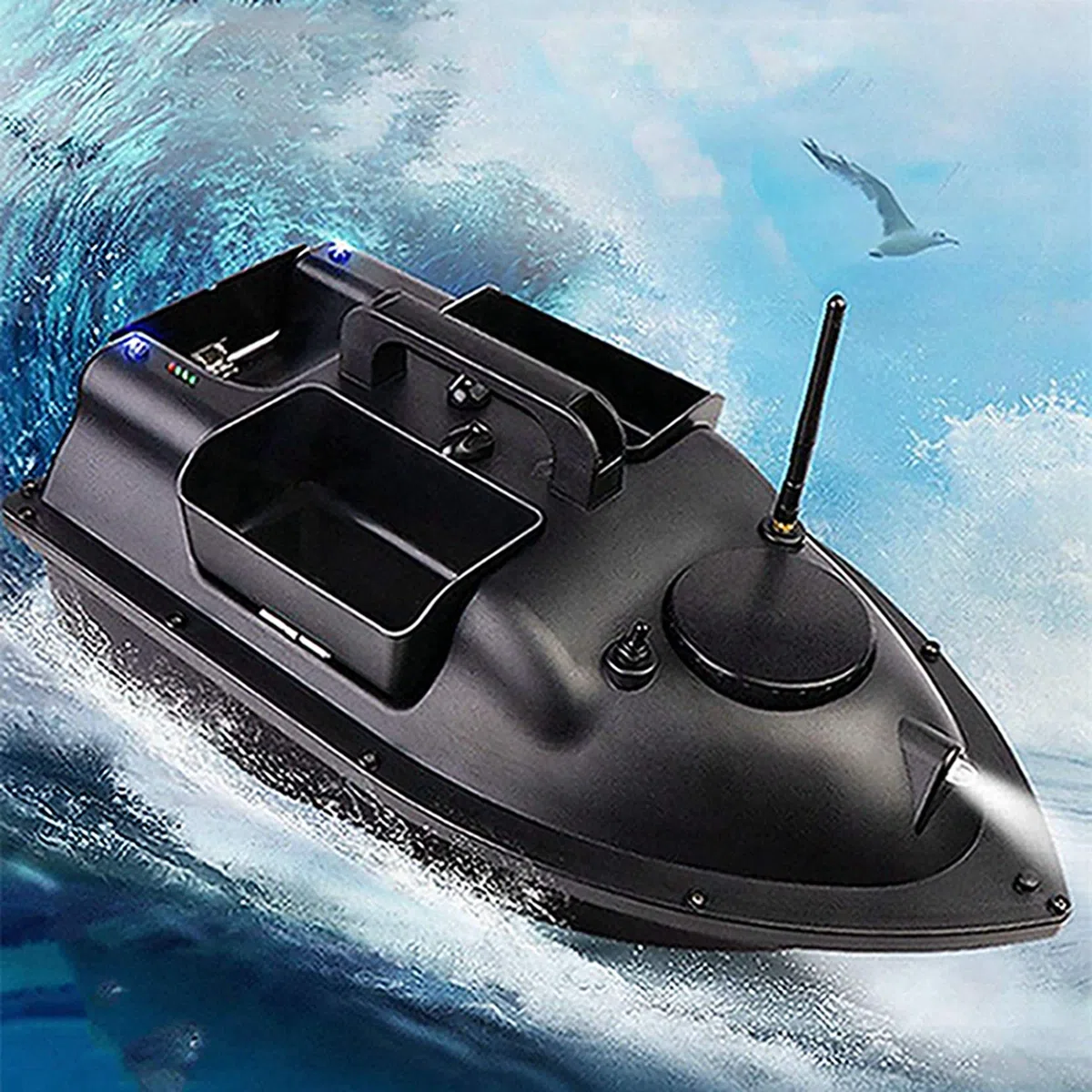 DINGYU RC Pesca Bait Boat GPS Posicionamiento Automático Devolución Dual-Motor Control Remoto De 500 Metros Pesca Barco De Control Remoto,12000Mah