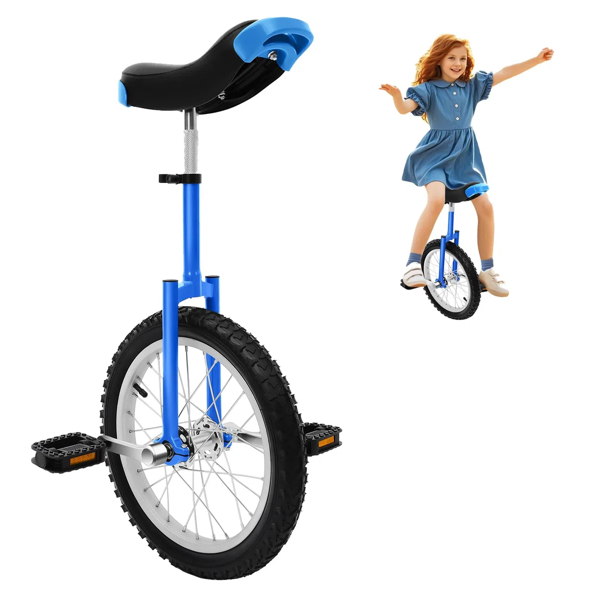 Monocidio de 16 pulgadas, unisex, monociclo, con asas, rueda para entrenamiento de equilibrio, altura ajustable, 71-81 cm