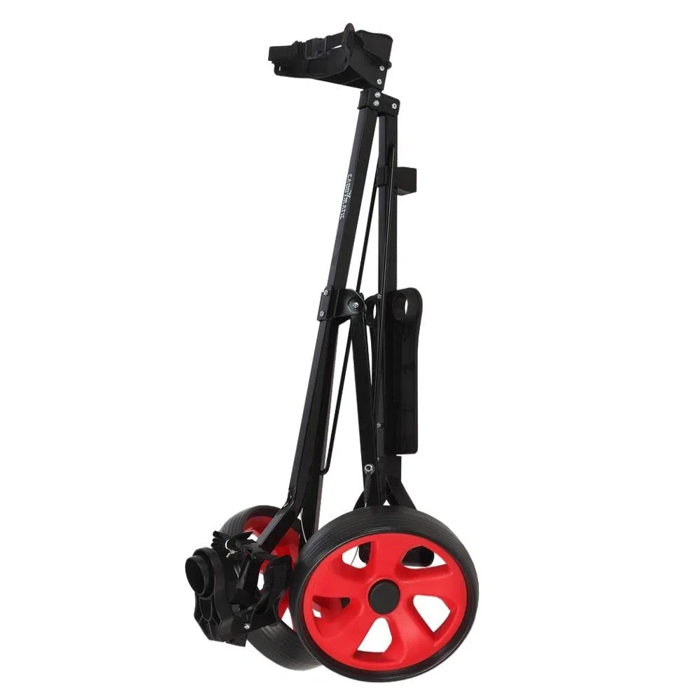 I-TRAC Carrito DE Golf Plegable DE 2 Ruedas Negro/Rojo