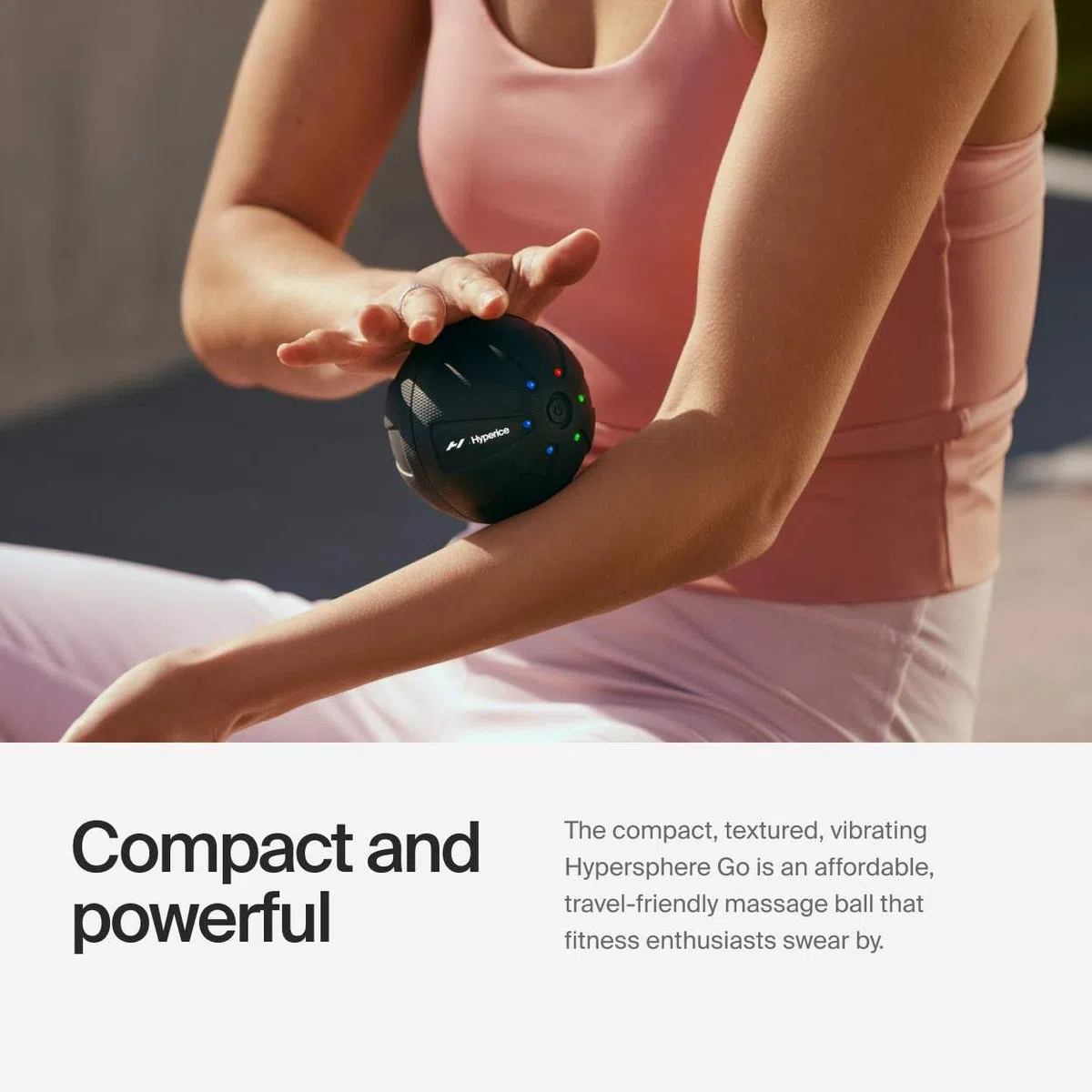 Hyperice Hypersphere Go - Bola de masaje con vibración para la recuperación muscular, liberación miofascial y alivio del dolor - masajeador portátil