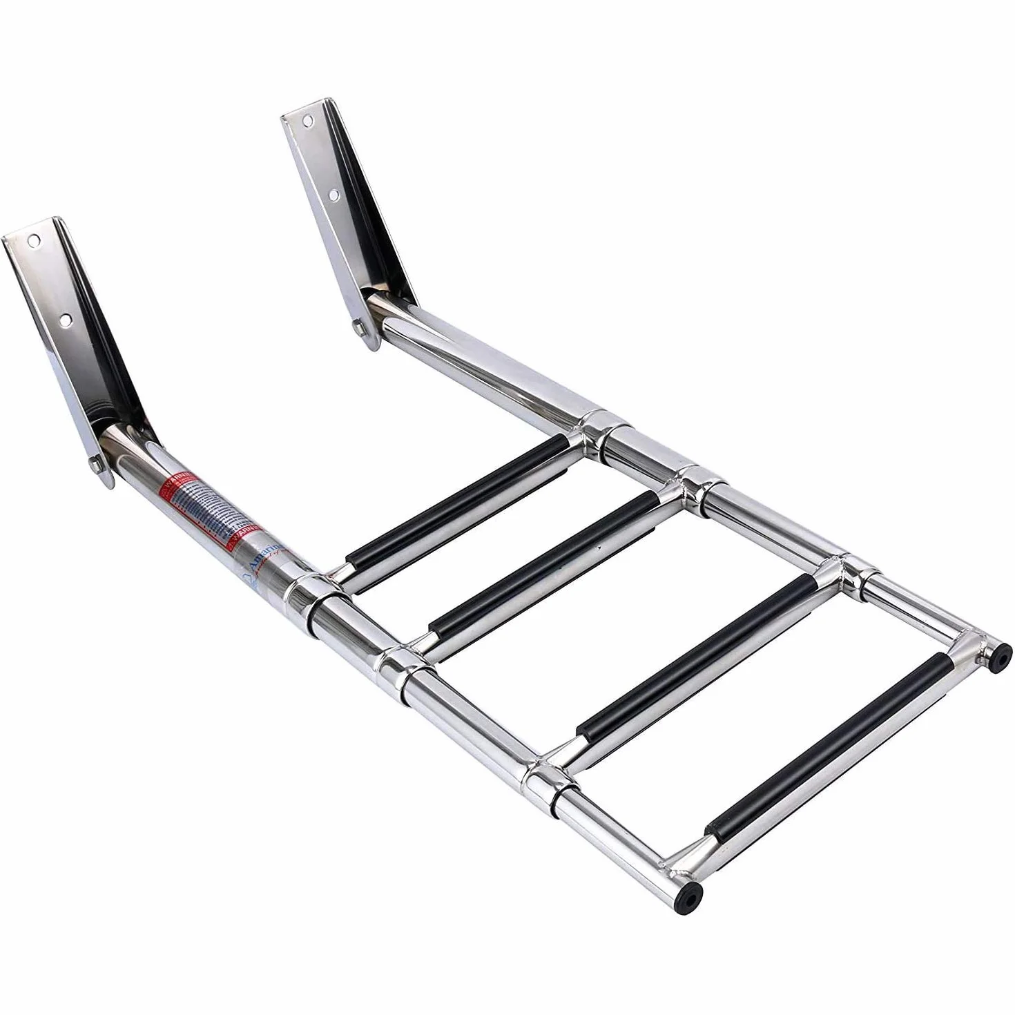 FreeTec 4 Steps Telescoping Ladder, Escalera de Barco Marina de Natación Telescópica Inoxidable con Manija Incorporada