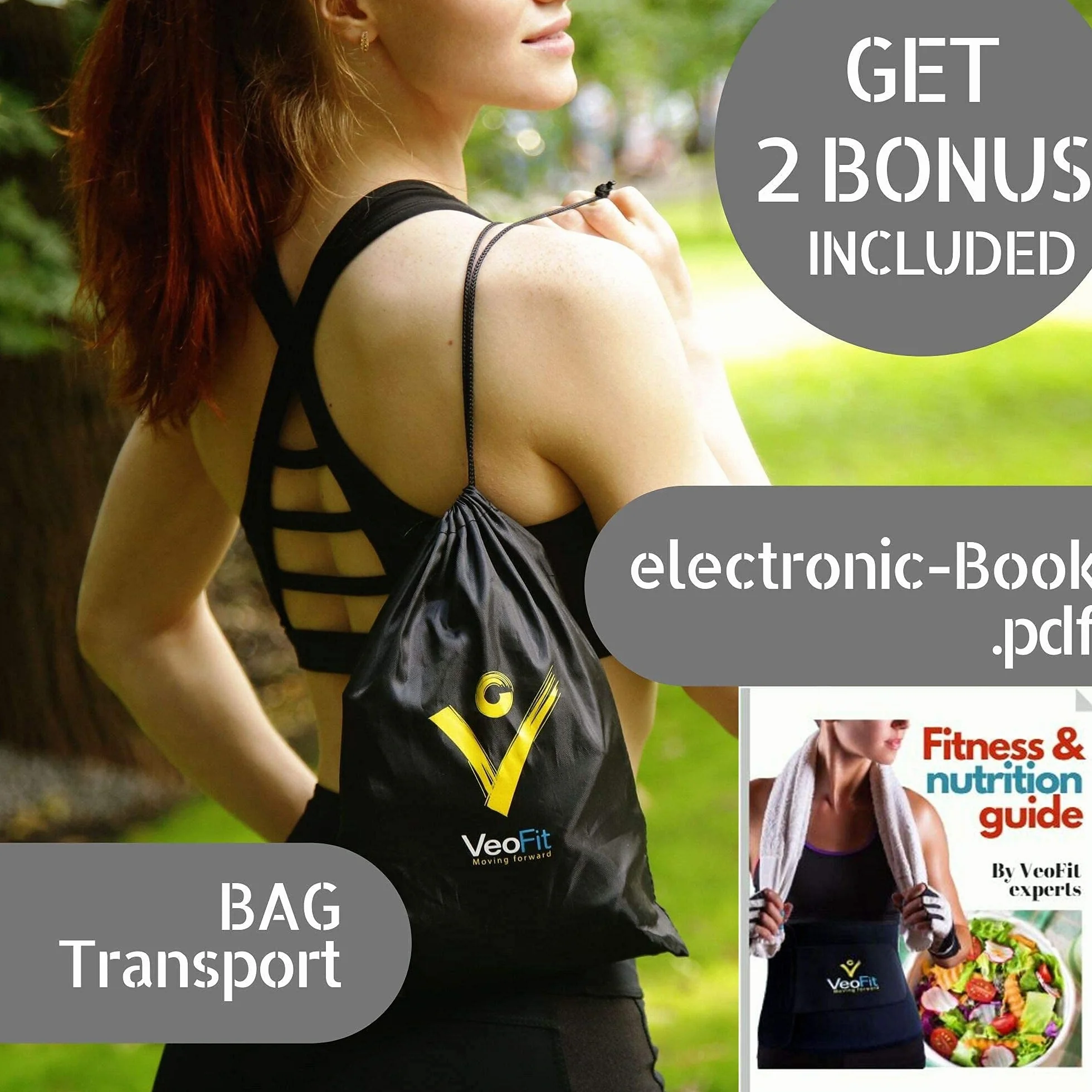 VeoFit Cinturon Abdominal Electroestimulacion EMS Pro –Cinturon vibrador Adelgazante para Abdominales, Brazos,Muslos, Pierna y Gluteas – Hombre y Mujer – Incluye Guía Fitness y Funda