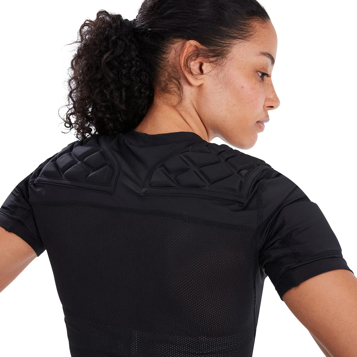 Canterbury Mujeres Chaleco de Protección Pro | Protección en Hombros, Pecho y Bíceps | Secado Rápido VapoDri | Malla Transpirable | Negro