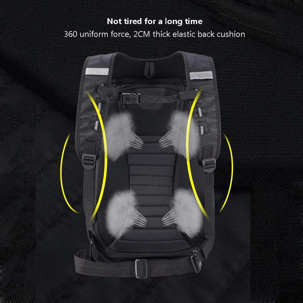 Mochila Multifuncional para Moto Mochila Rígida Equipaje Mochila De La Motocicleta De La Fibra De Carbono, Bolso De Ciclo, Bolso Duro Impermeable De La Locomotora (38x37x56cm)