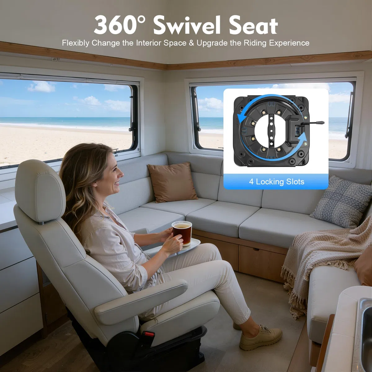 Plato giratorio para asiento de coche, 130 kg, resistente, giratorio, base giratoria de acero laminado en frío, chapa de acero, base giratoria para autocaravanas, asiento técnico para barcos y