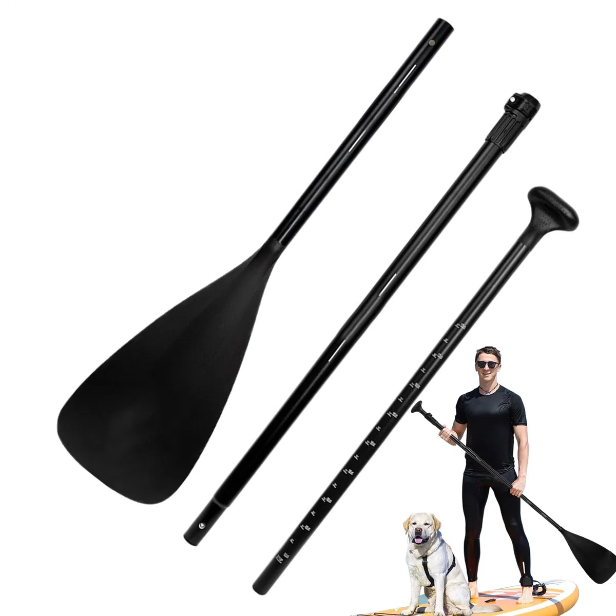 Paleta De Paddle Surf - Pala Telescópica Ergonómica,Herramienta de Remo Portátil y Accesorios para Canoa, Suministros Deportivos para Pesca Diaria, Surf, Actividades Marinas, Principiantes,