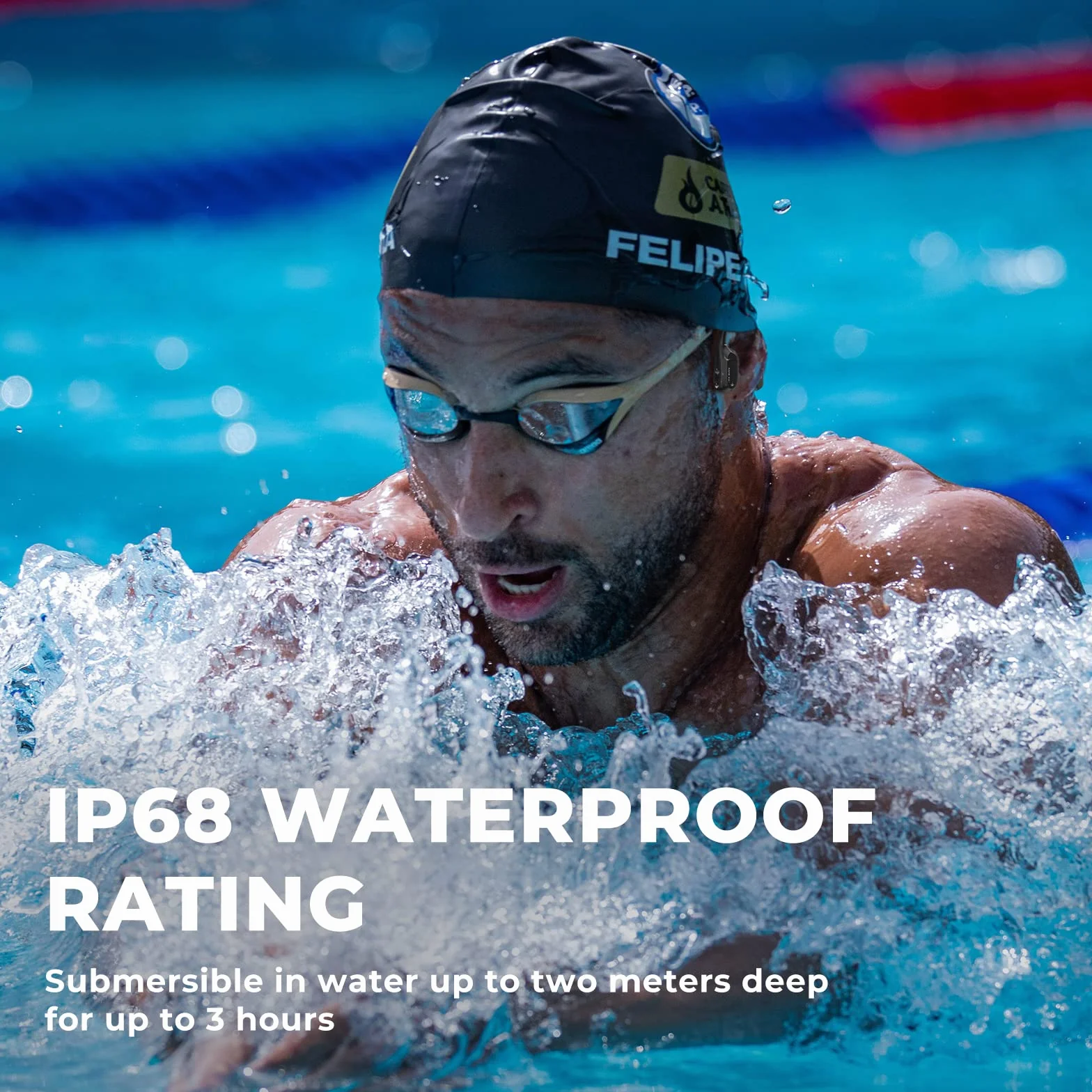 BEARTAIN Auriculares de sonido óseo Bluetooth 5.3 natación auriculares bajo el agua IP68 natación impermeable auriculares inalámbricos para MP3 memoria incorporada perfecto para nadar, correr,