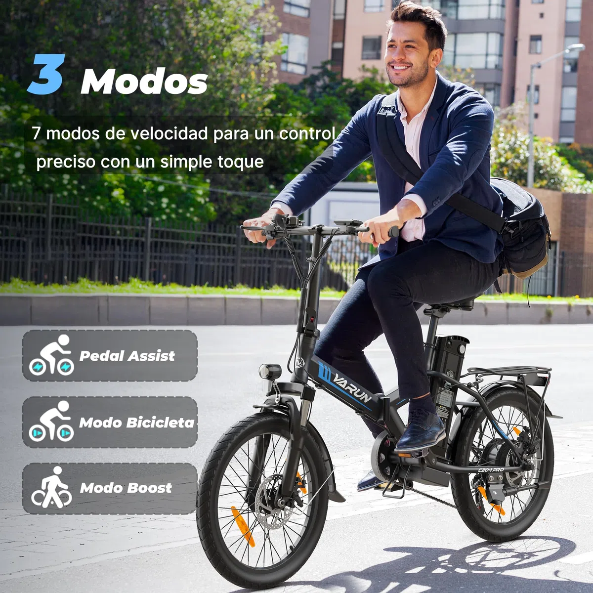 VARUN Bicicleta Electrica, 20'' Bicicleta Eléctrica Plegable, Bici Electrica para Adultos con Batería Extraíble de 48V 624Wh, Autonomía de 100Km, Pantalla LCD, Ebike para Hombre y Mujer