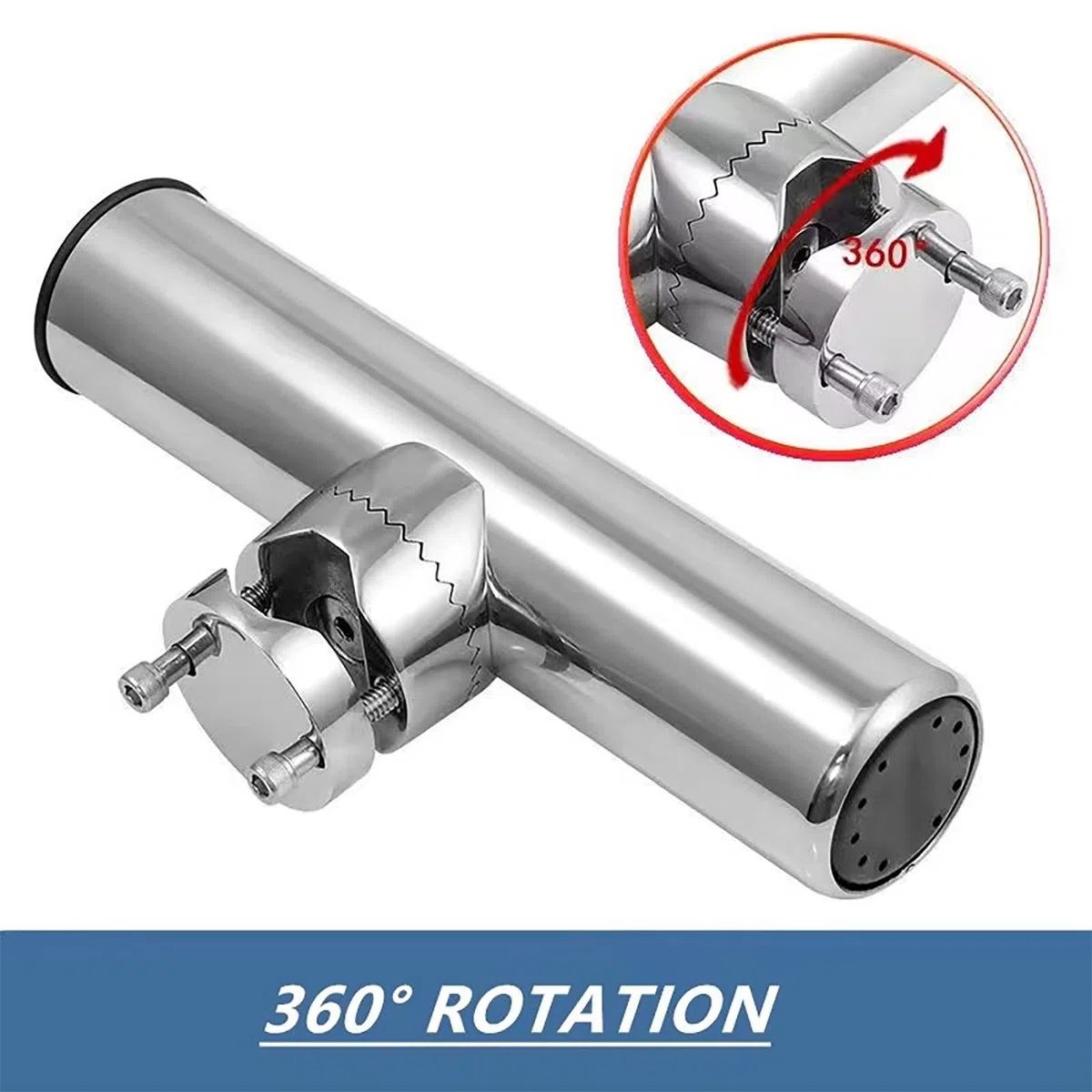 NEWFUN cañeros barco, soporte cañas de pescar, Portacañas marinos de acero inoxidable, clips portacañas marinos para uso en alta mar,cañeros de pesca, guías de 19 mm - 25 mm