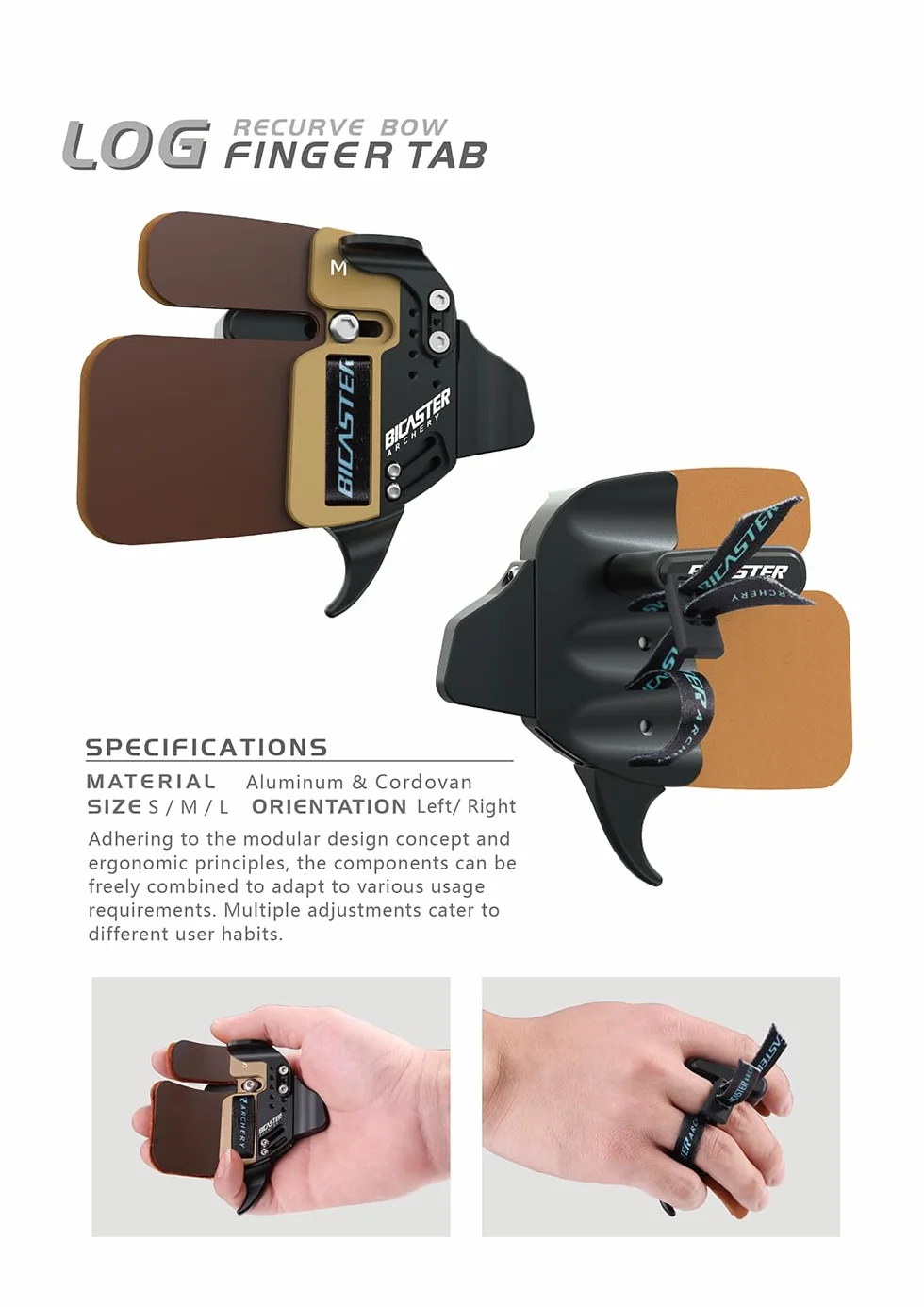 BICASTER Archery Log - Pestaña recurva para dedos cordobés